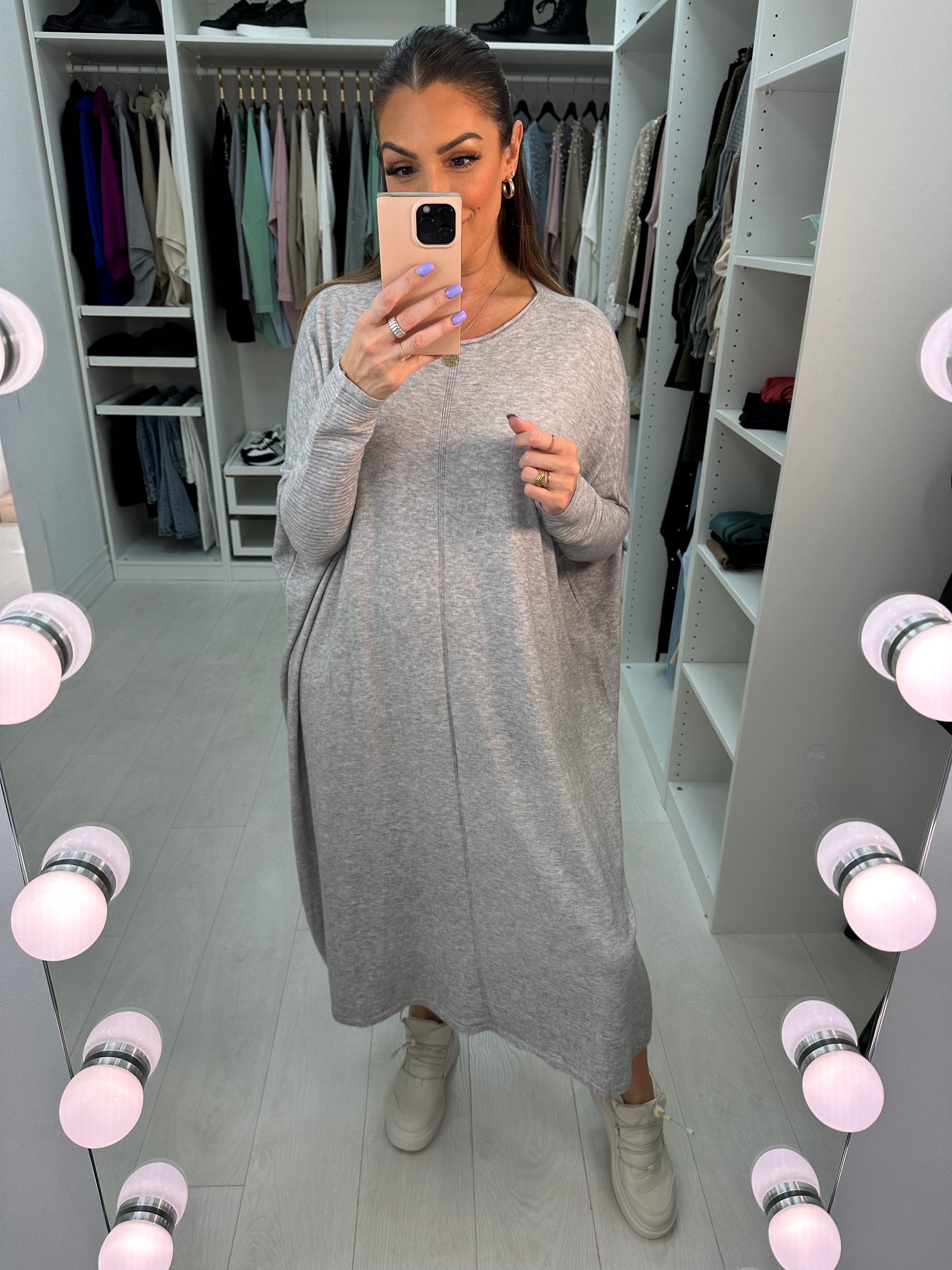 Alina Plain Maxi Knit Dress