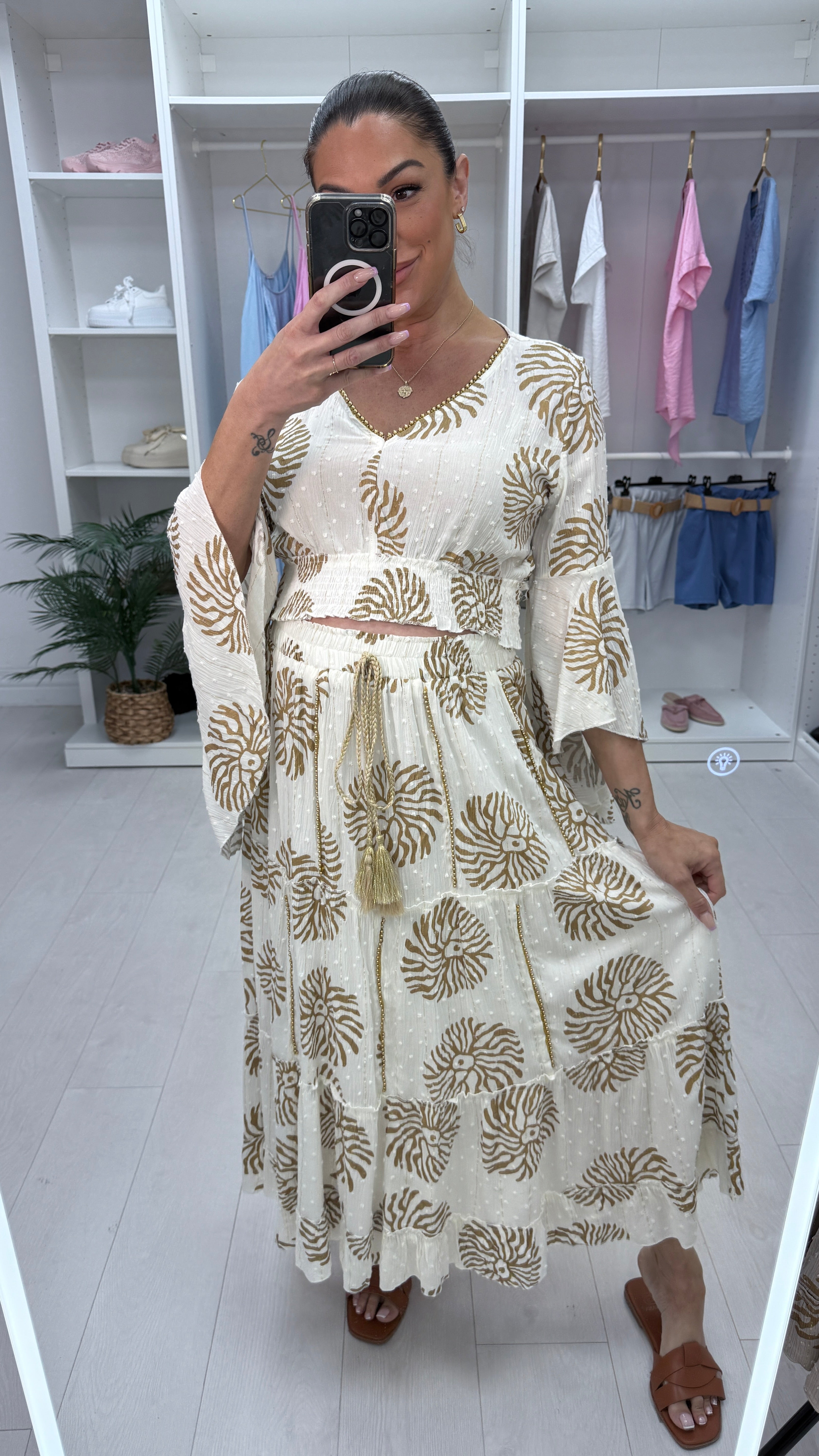 Zaphira Embellished Floaty Skirt Co-Ord Set