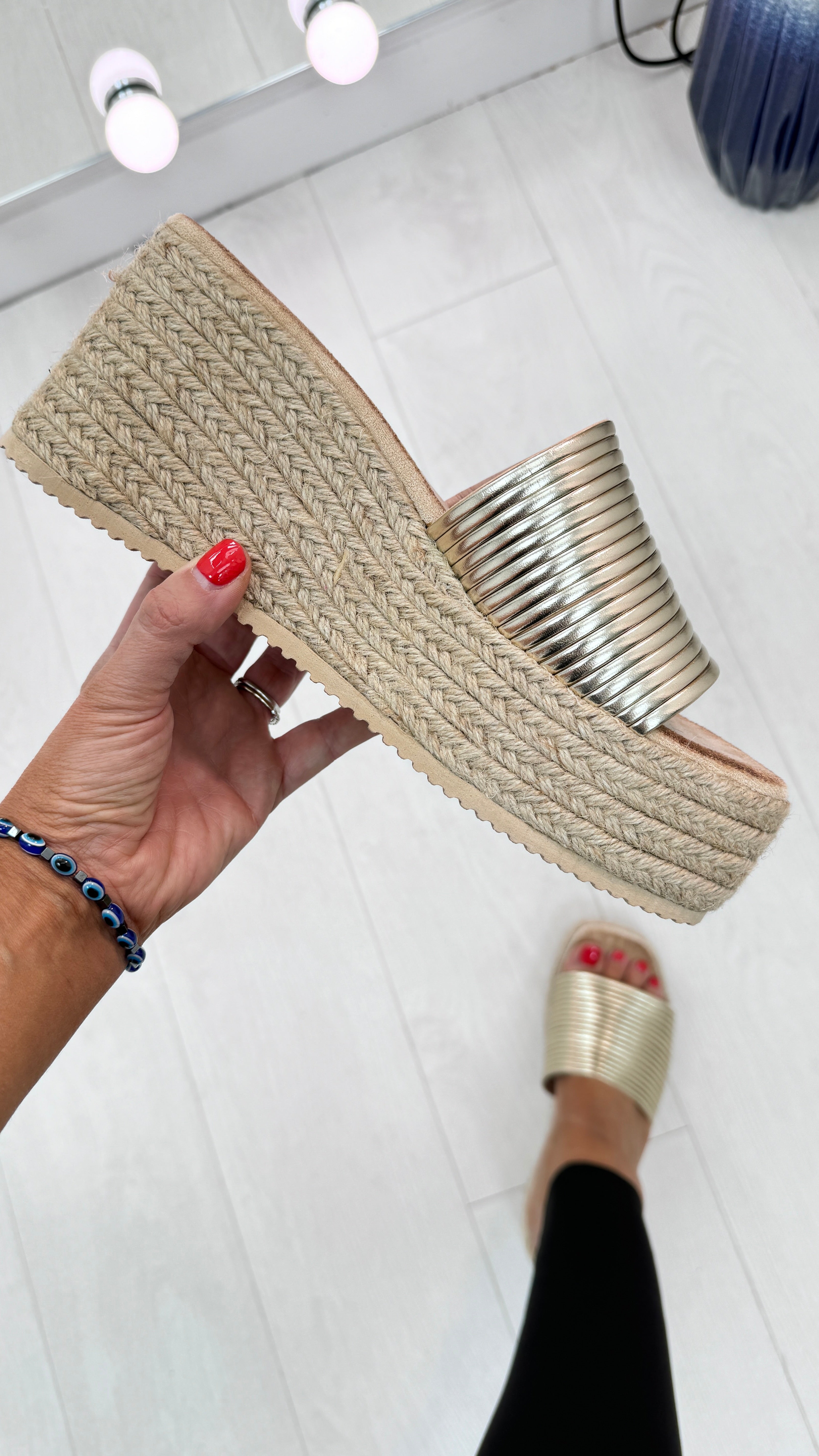 Mina Metallic Detail Platform Mule