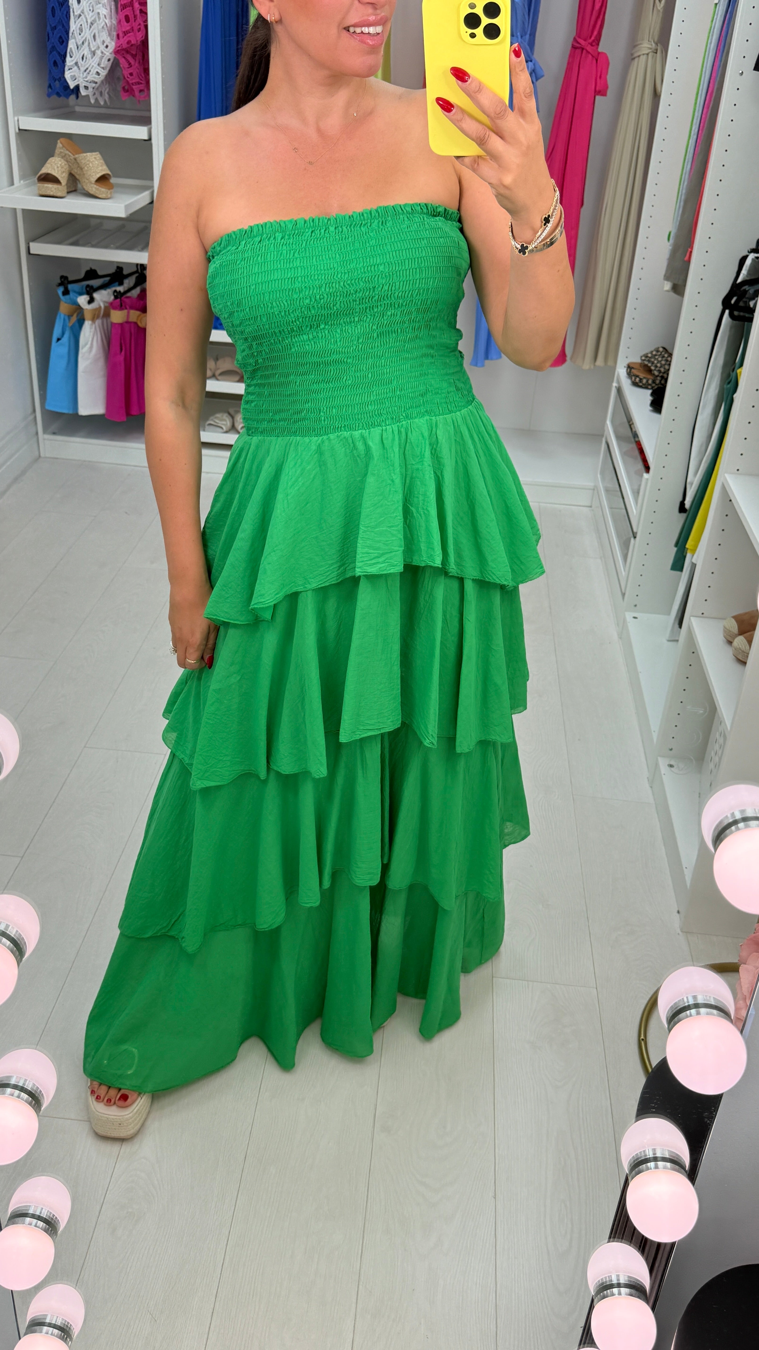 Dovina Strappy Maxi Ruffle Dress