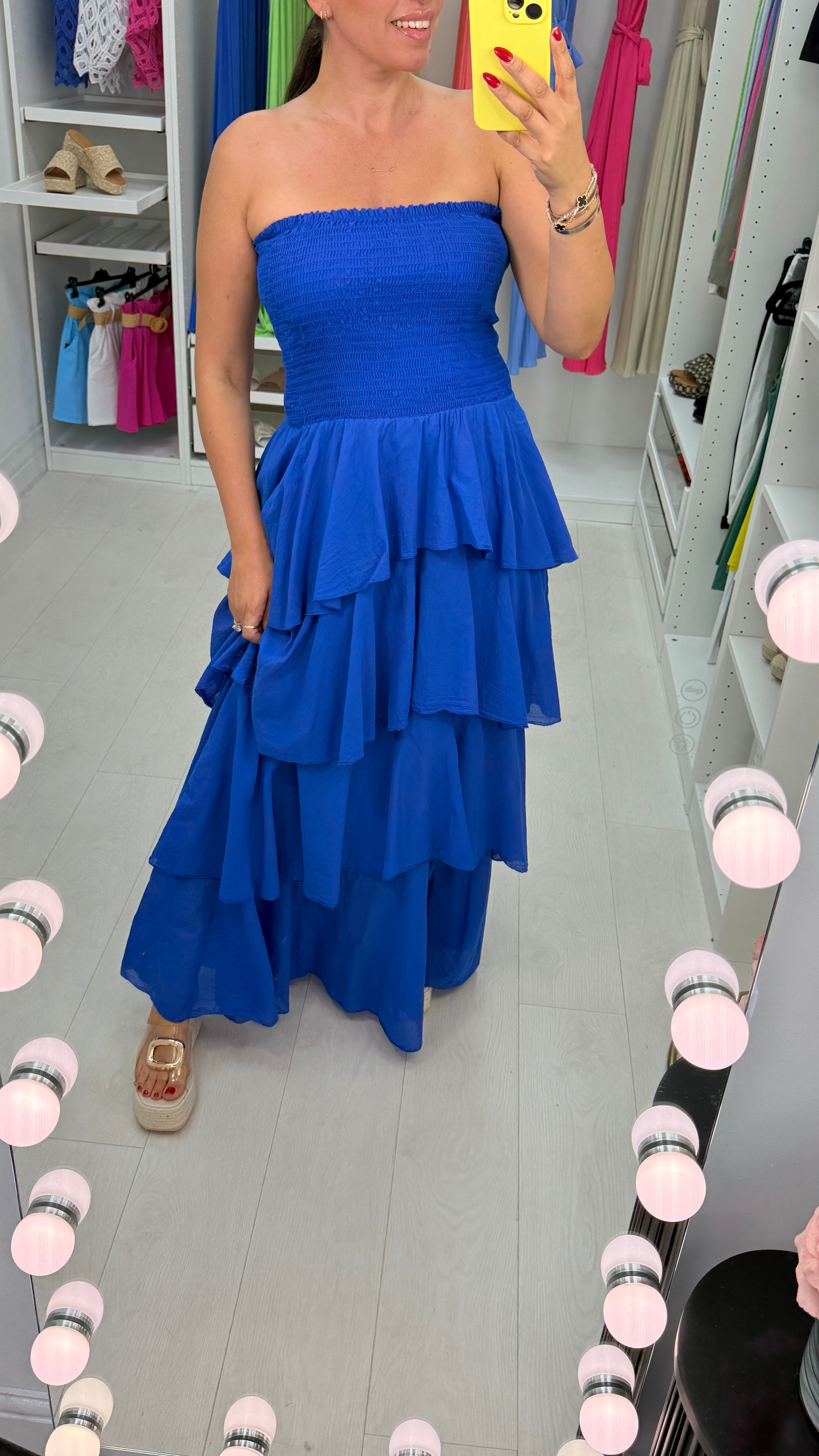 Dovina Strappy Maxi Ruffle Dress