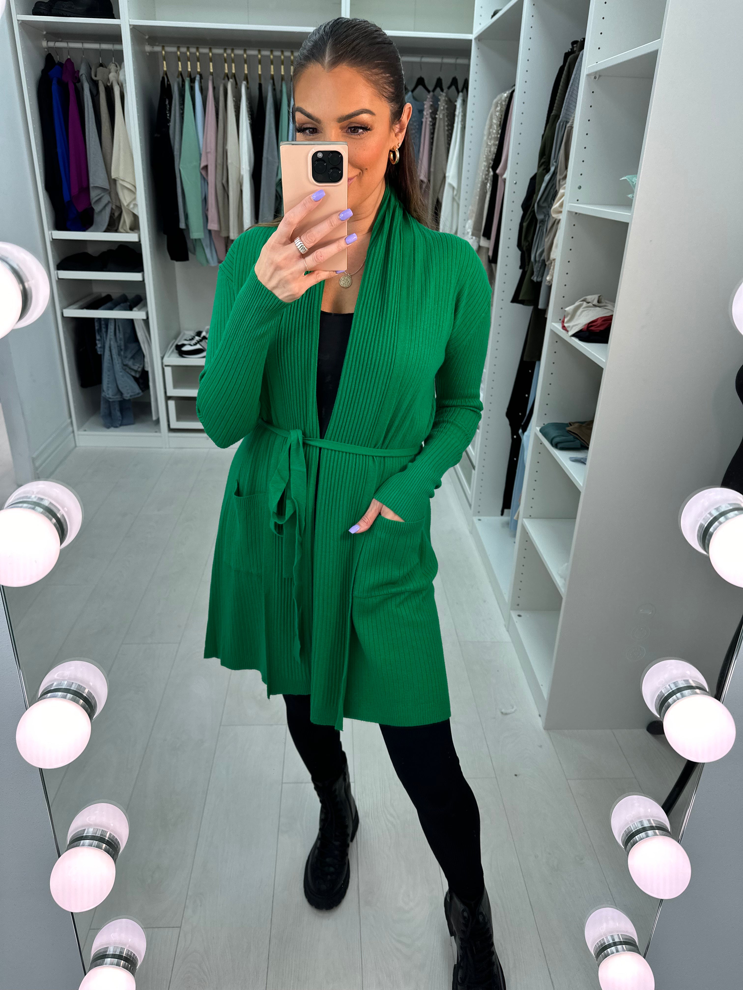 Hallie Plain Ribbed Longline Cardigan