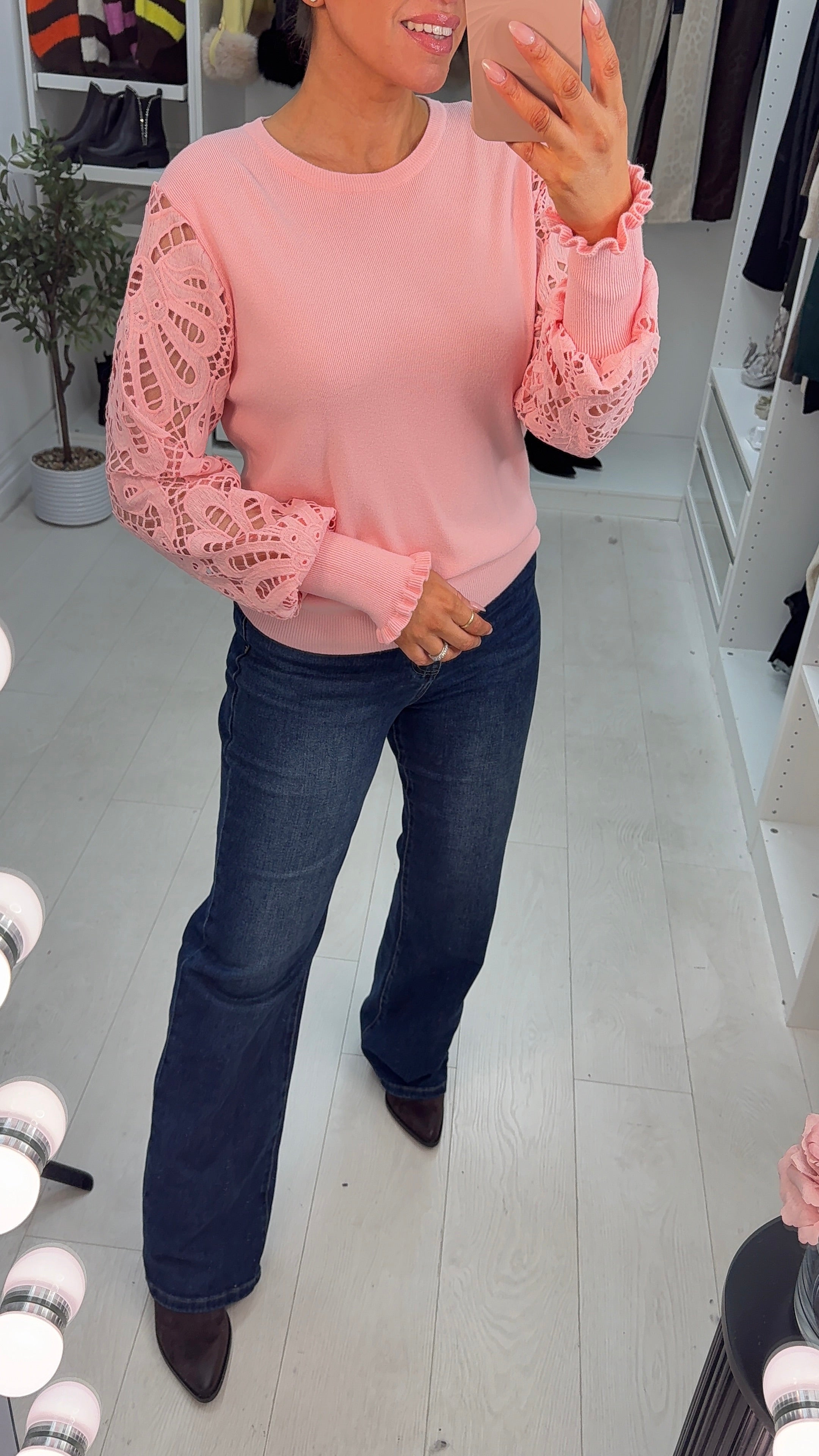 Kandise Floral Lace Sleeves Detailed Jumper