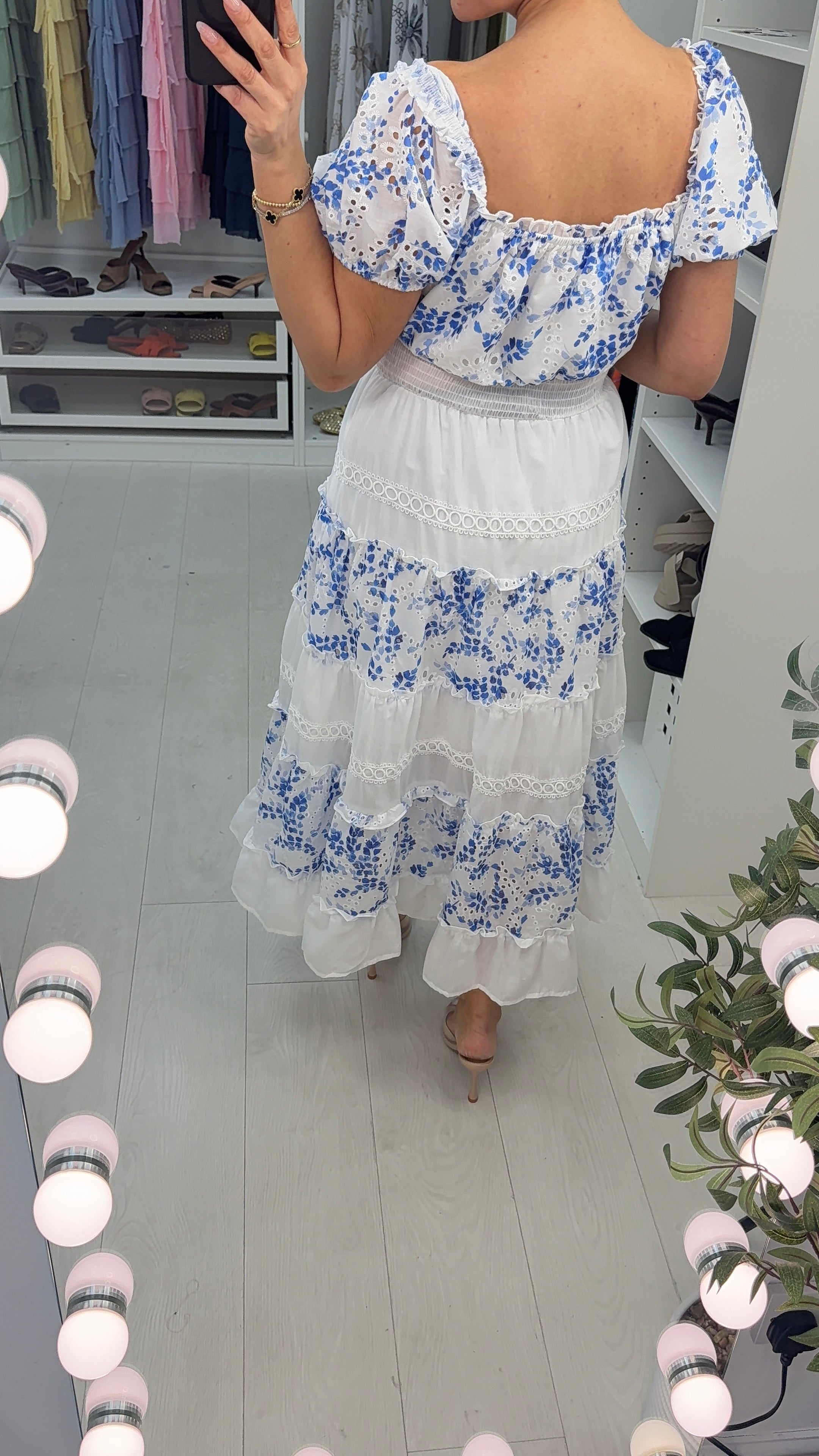 Corrina Floral & Broidery Anglaise Detailed Maxi Dress