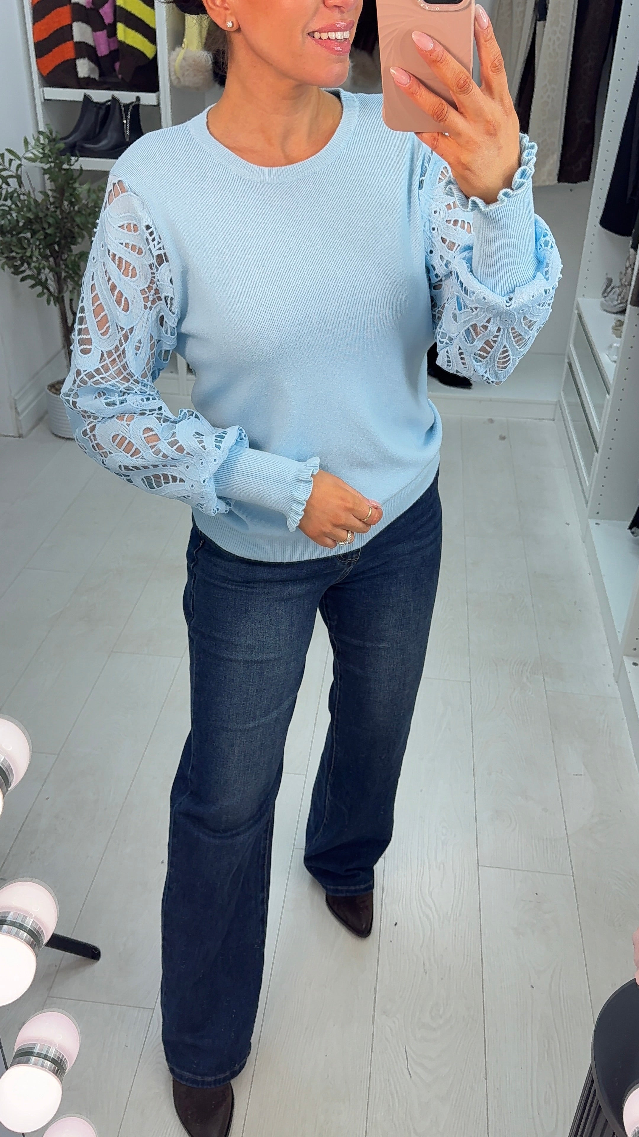 Kandise Floral Lace Sleeves Detailed Jumper