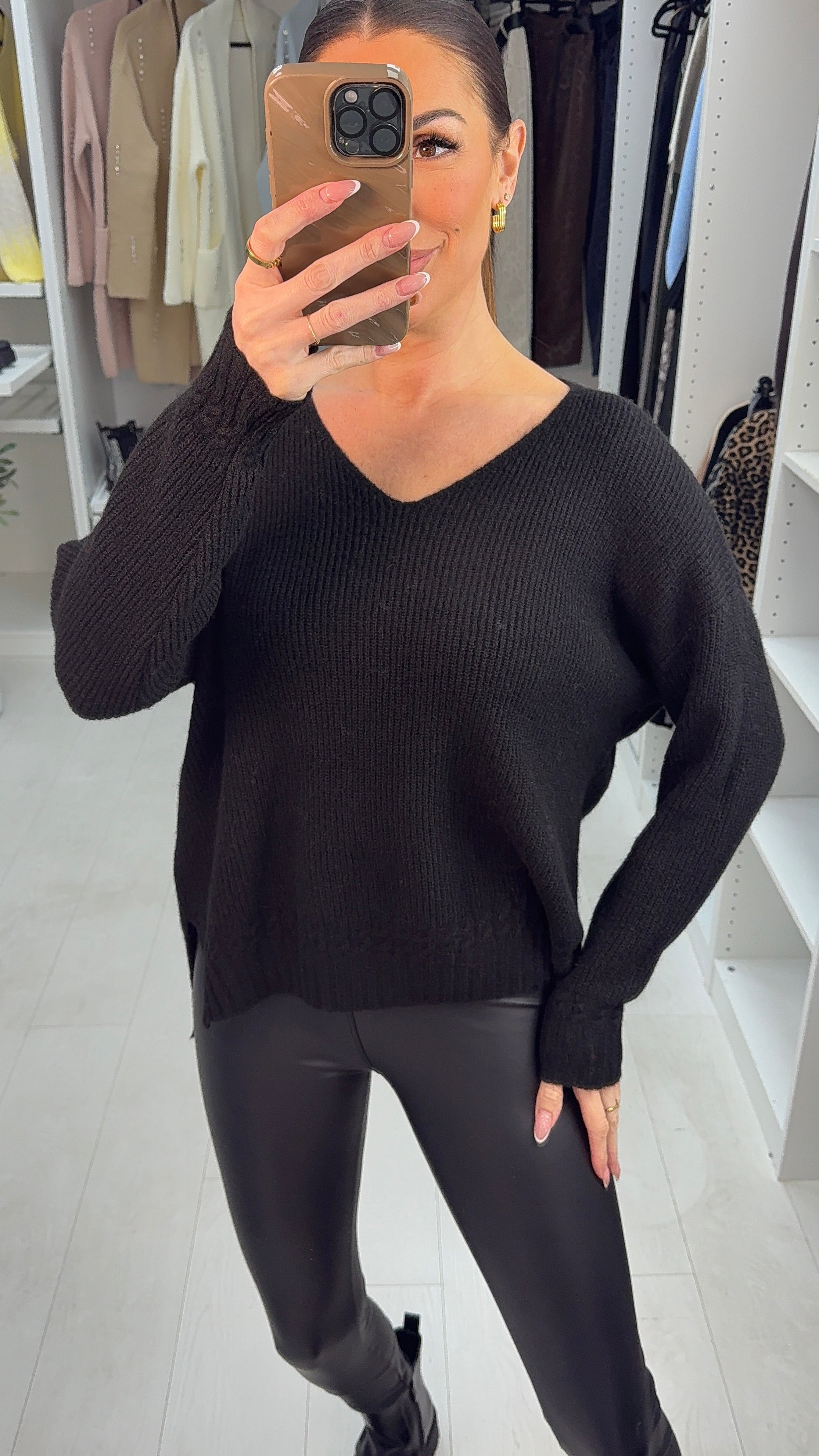Elaina Super Soft Plain V Neck Jumper