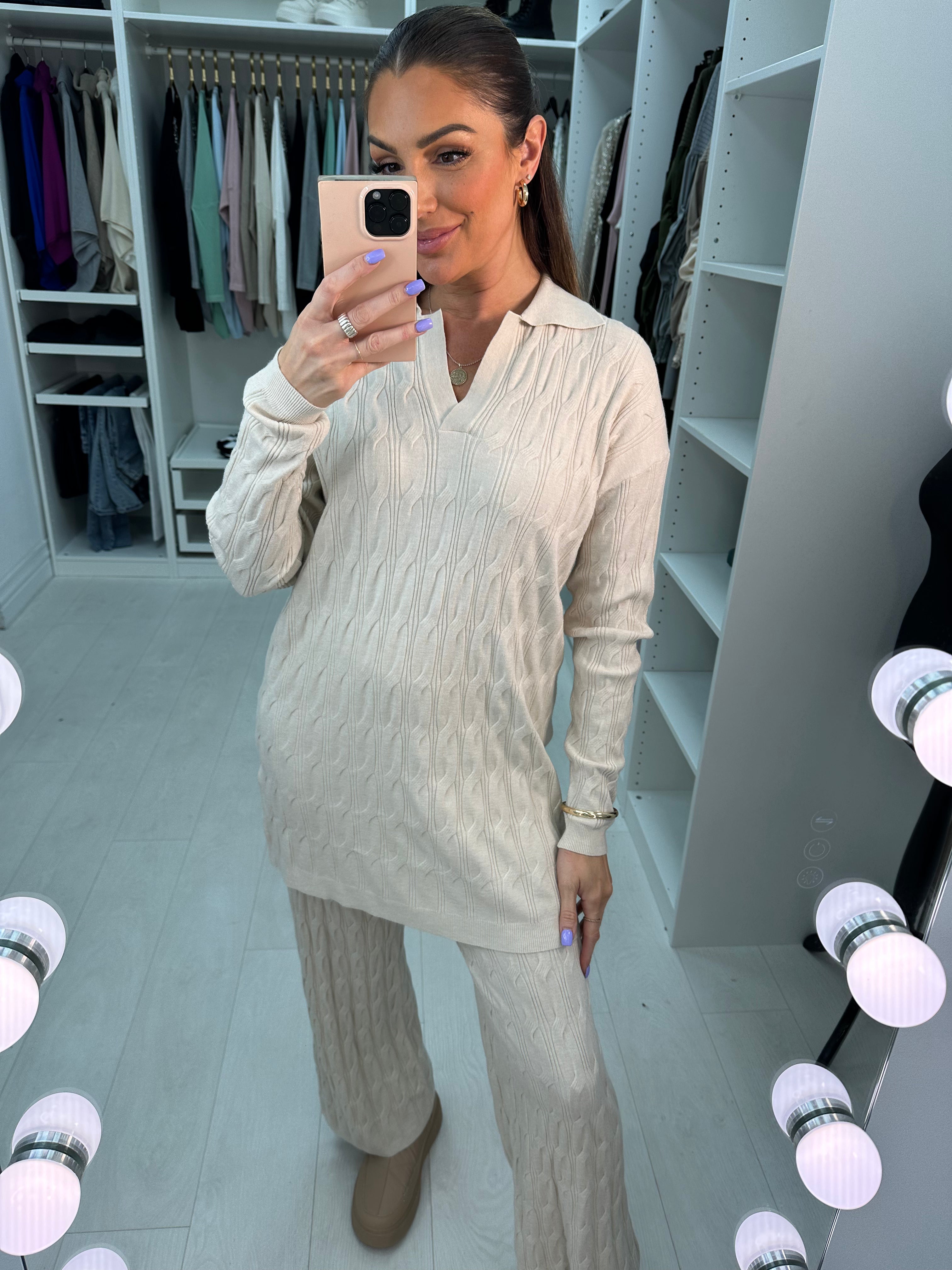 Mirabelle Cable Knit Loungewear Set