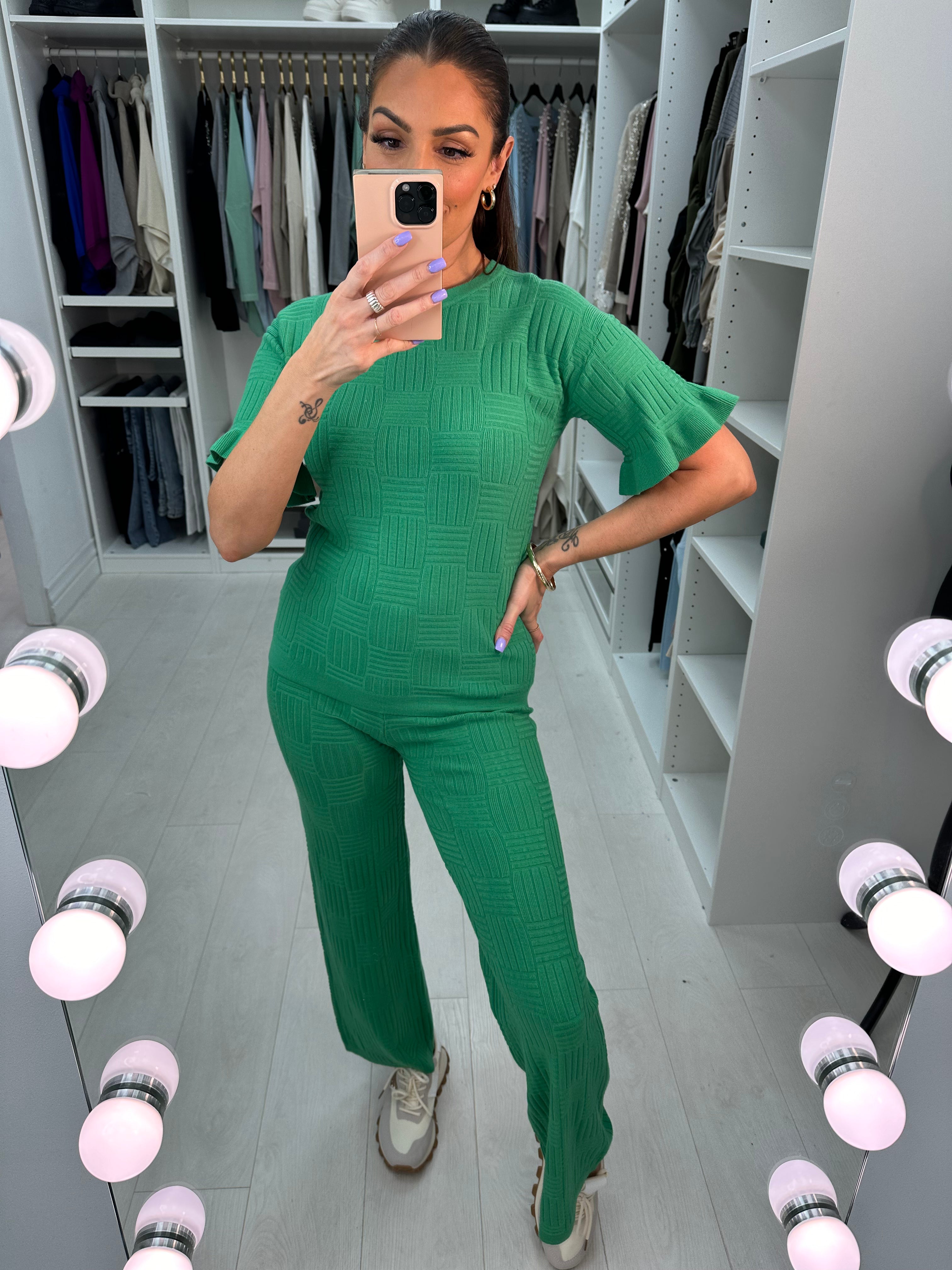 Alivia Textured Plain Loungewear Set