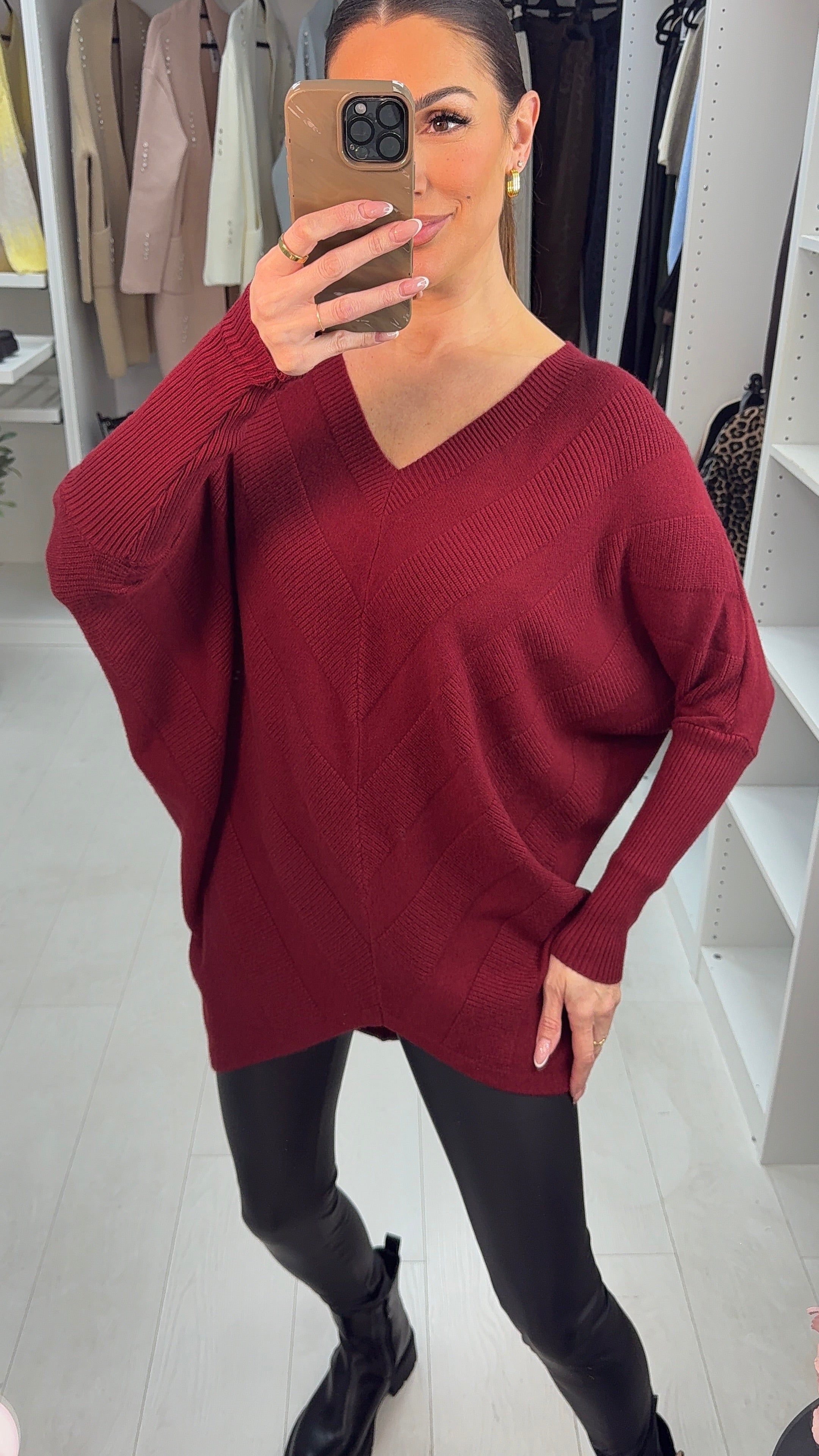 Paislee Plain Asymmetric Loose Fit Jumper