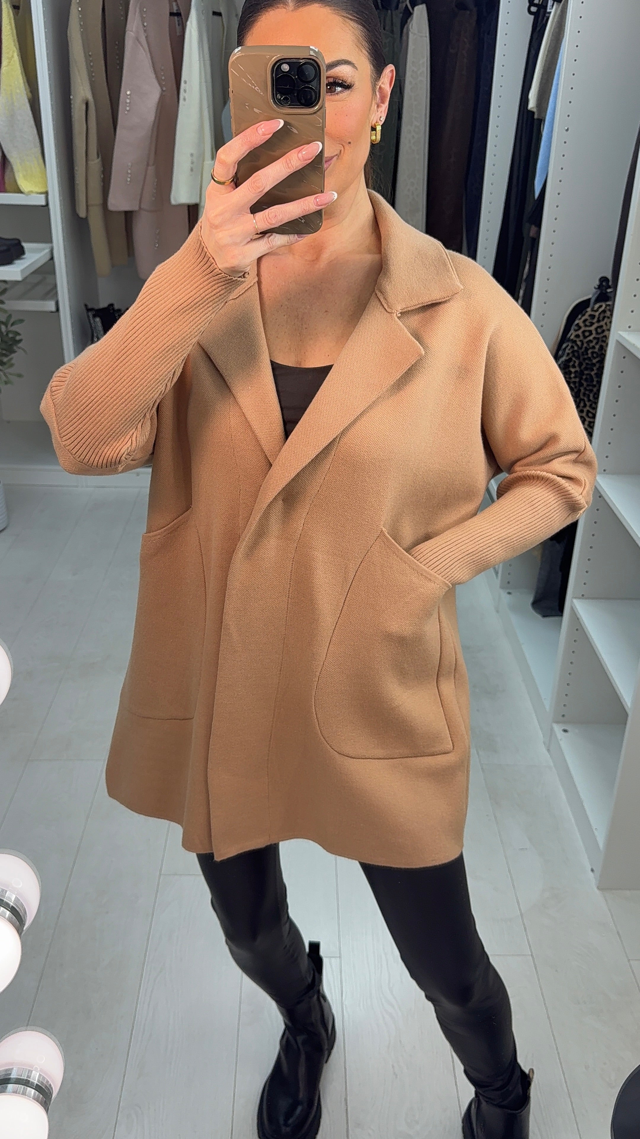 Lenny Plain Pocket Front Cardi Jacket