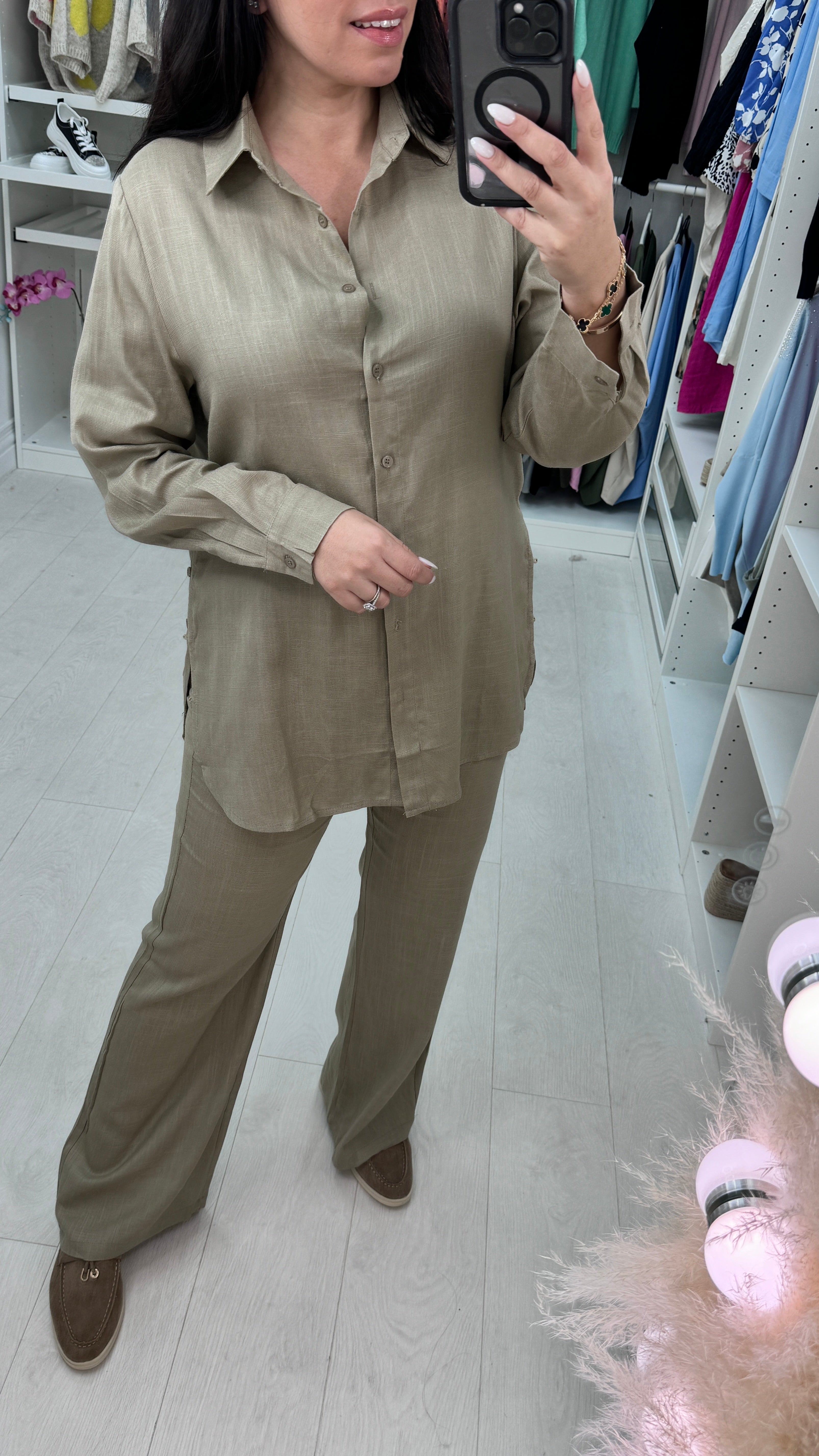 Maya Linen Look Shirt & Trouser Set