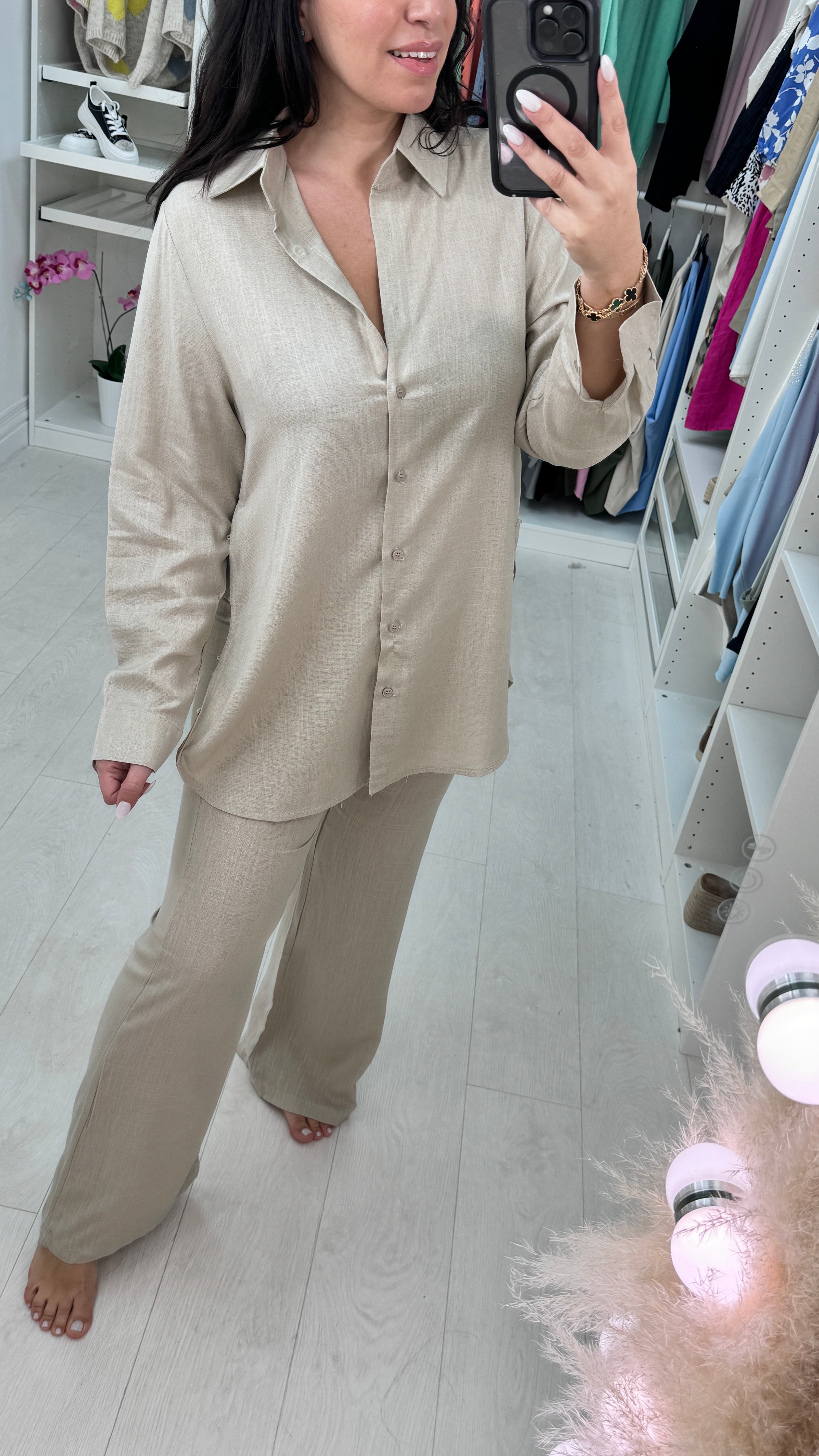 Maya Linen Look Shirt & Trouser Set