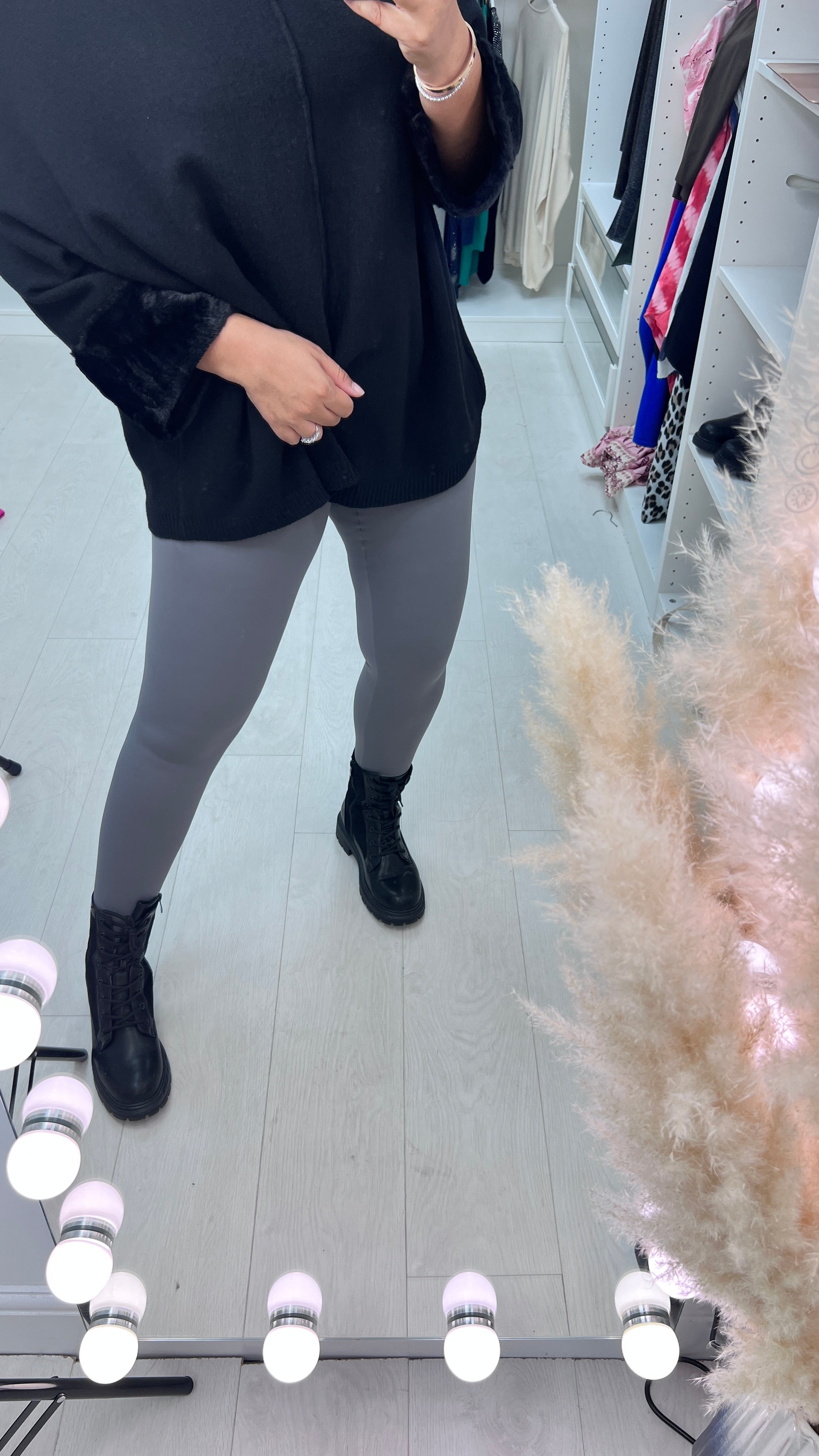 Avalee Grey Plain Soft Stretch Leggings