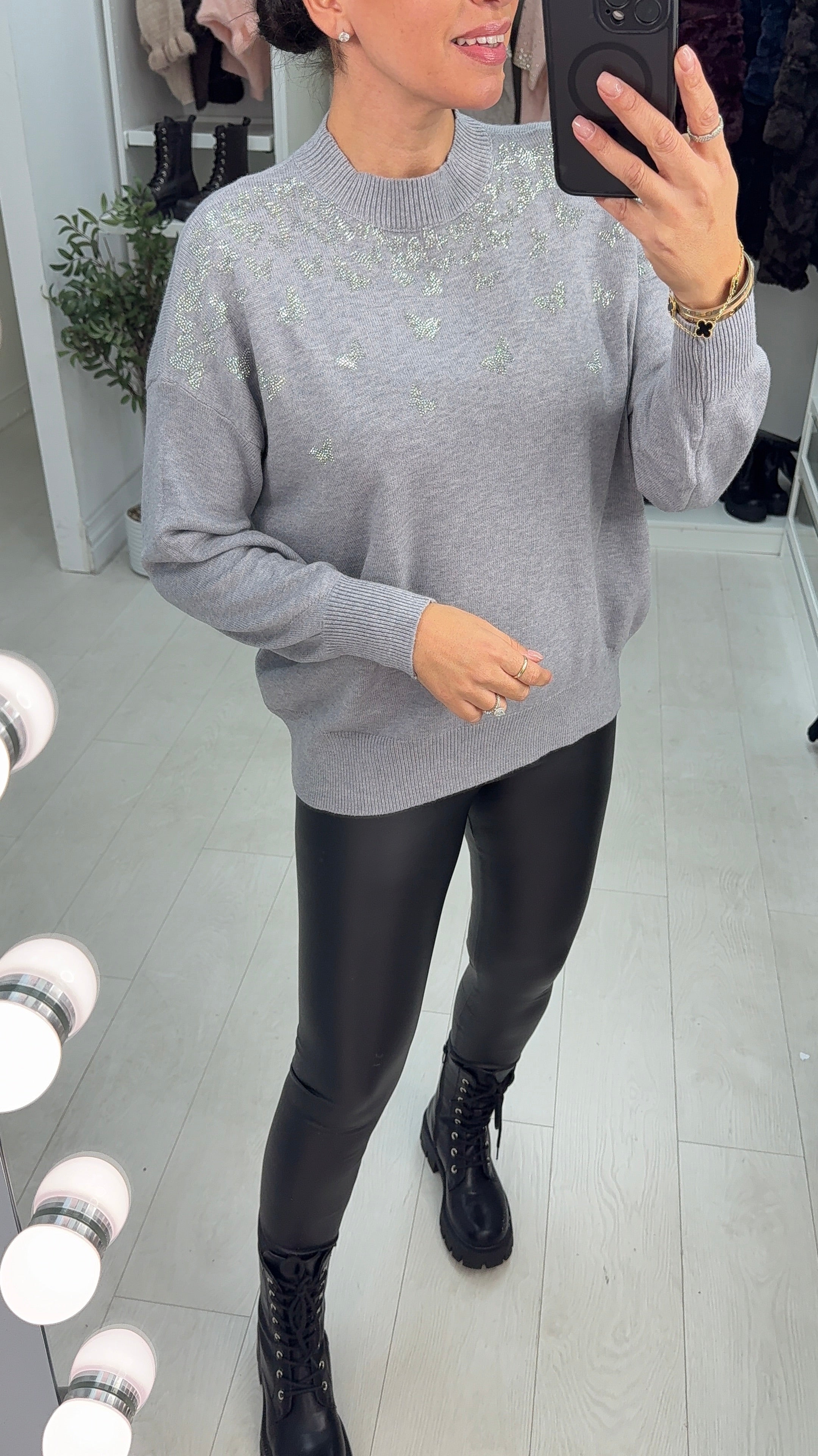 Andelle Embellished Butterfly Detailed Loose Fit Jumper