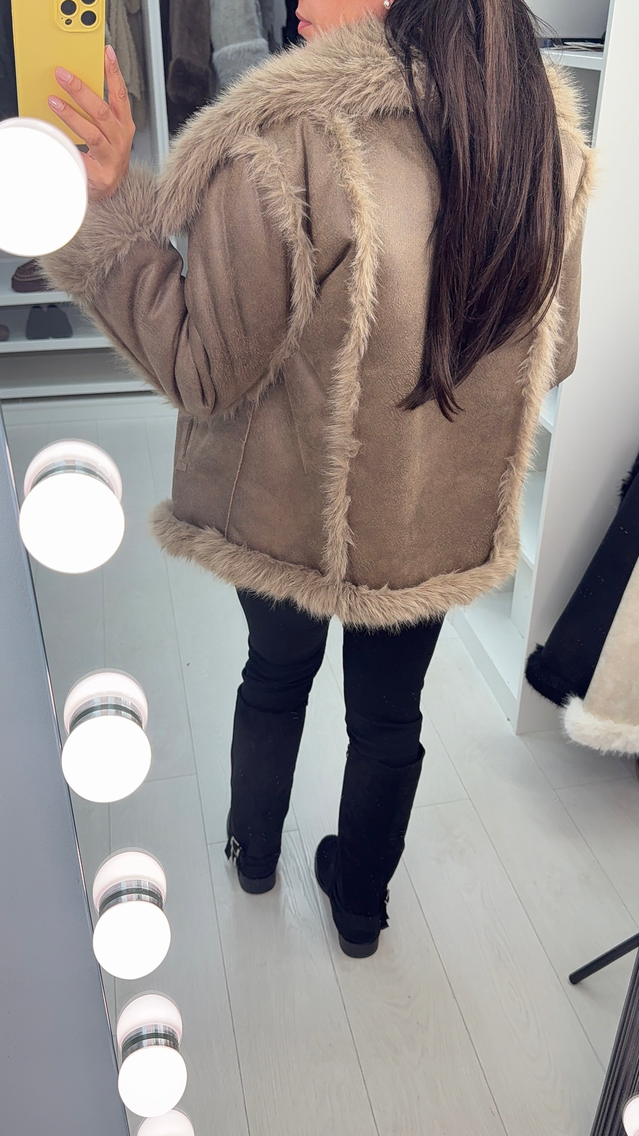 Isayla Reversible Faux Fur Detail Coat