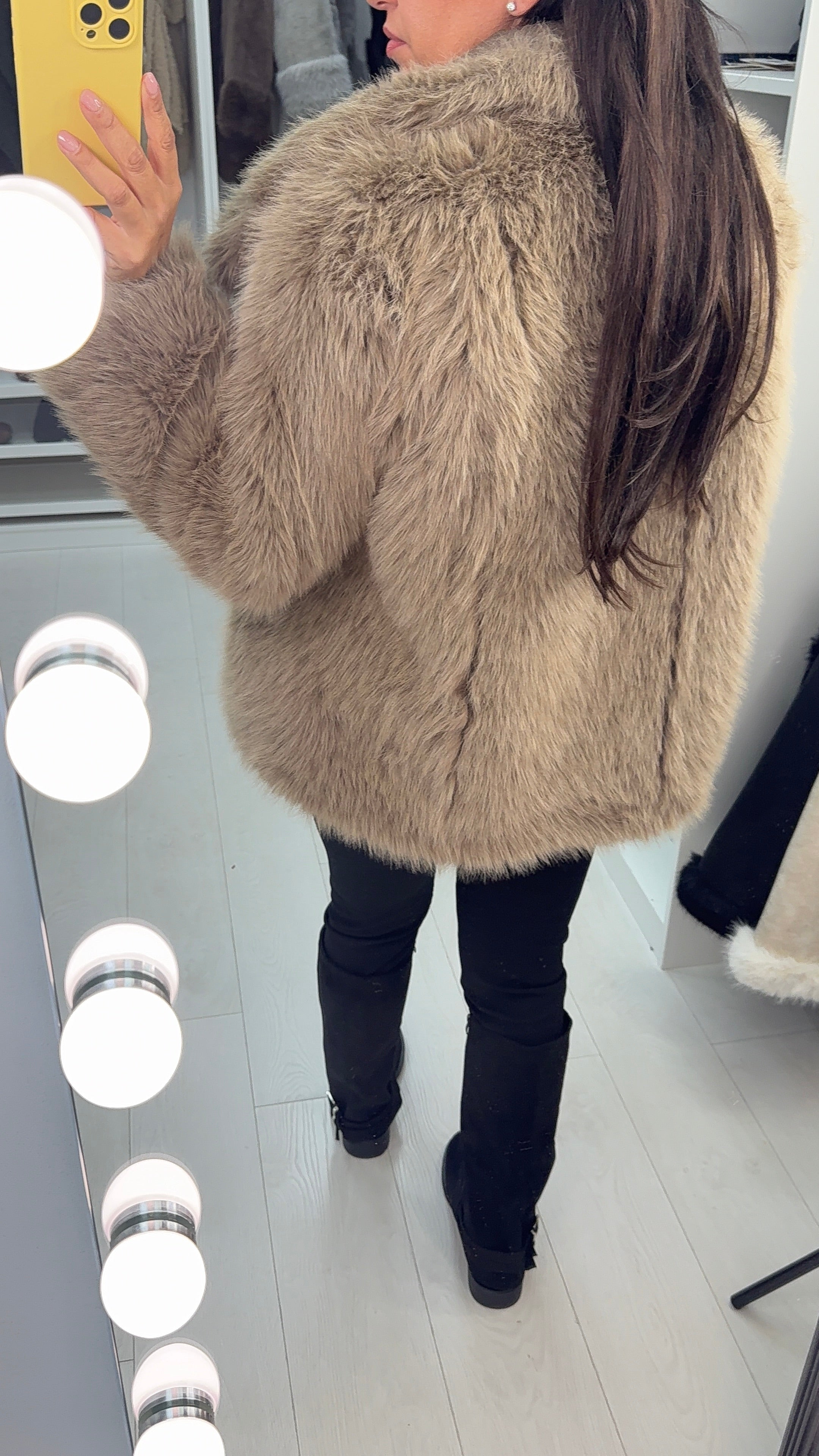 Isayla Reversible Faux Fur Detail Coat