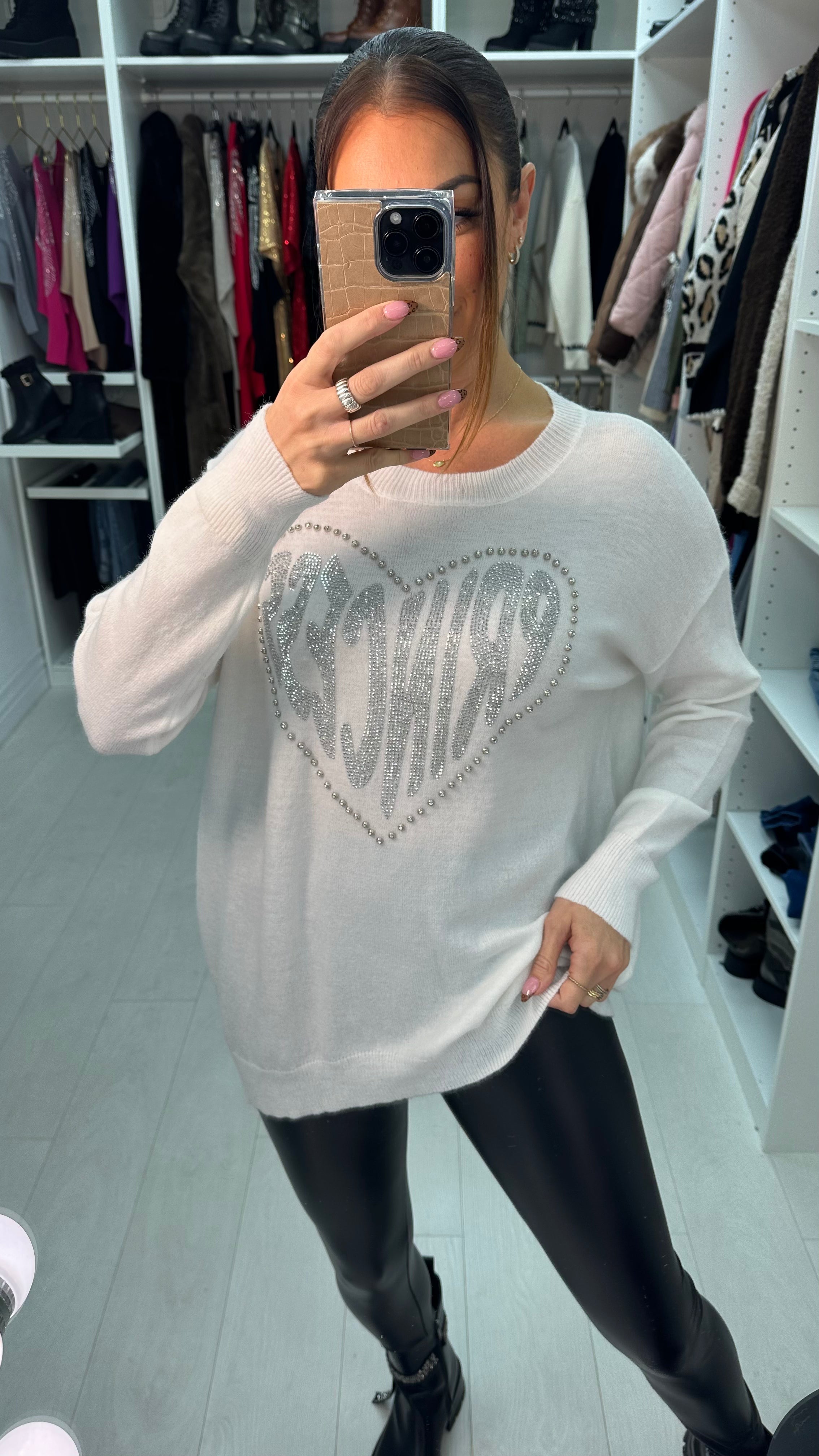 Kyra Gem Stud Princess Heart Jumper