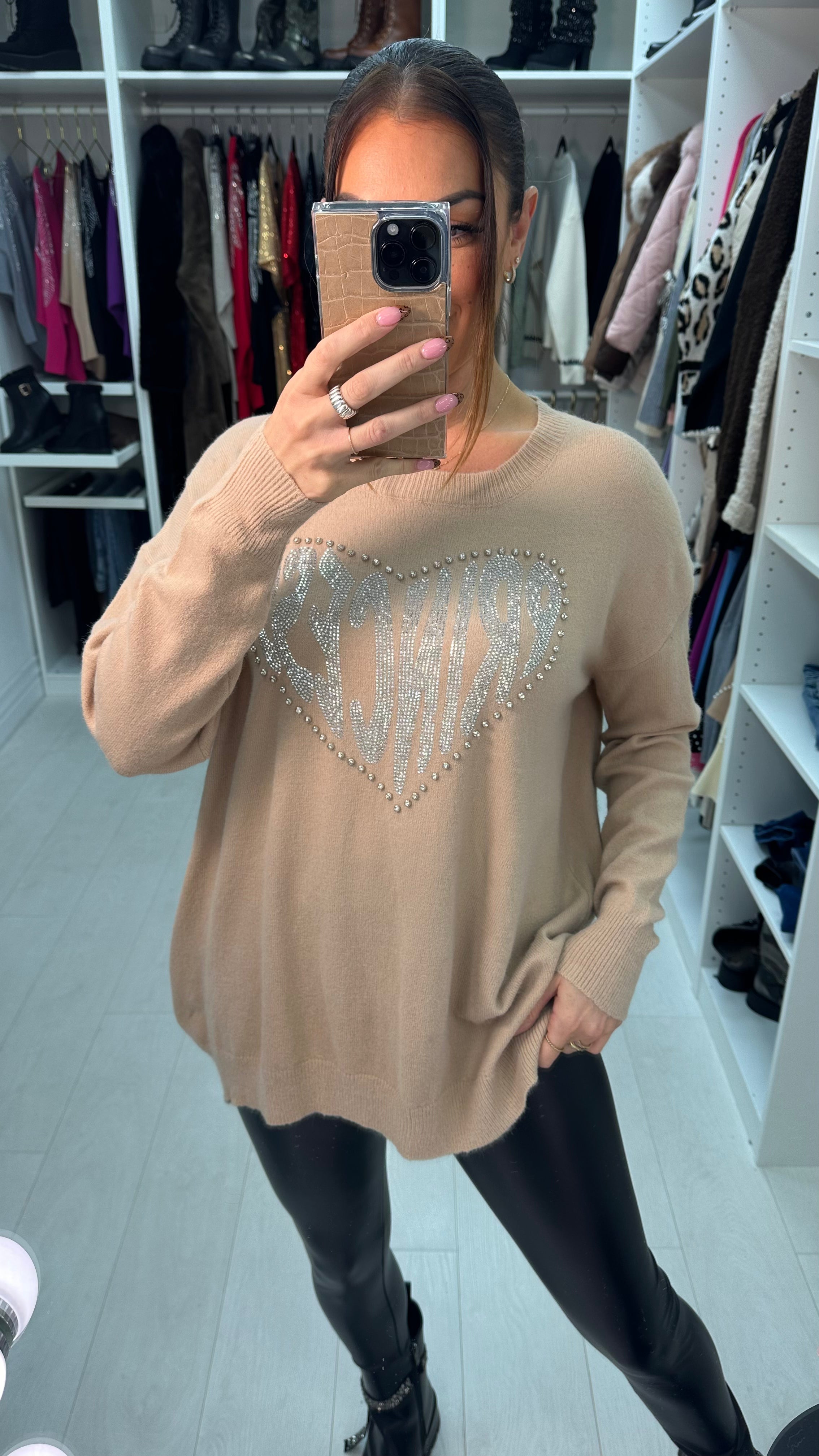 Kyra Gem Stud Princess Heart Jumper