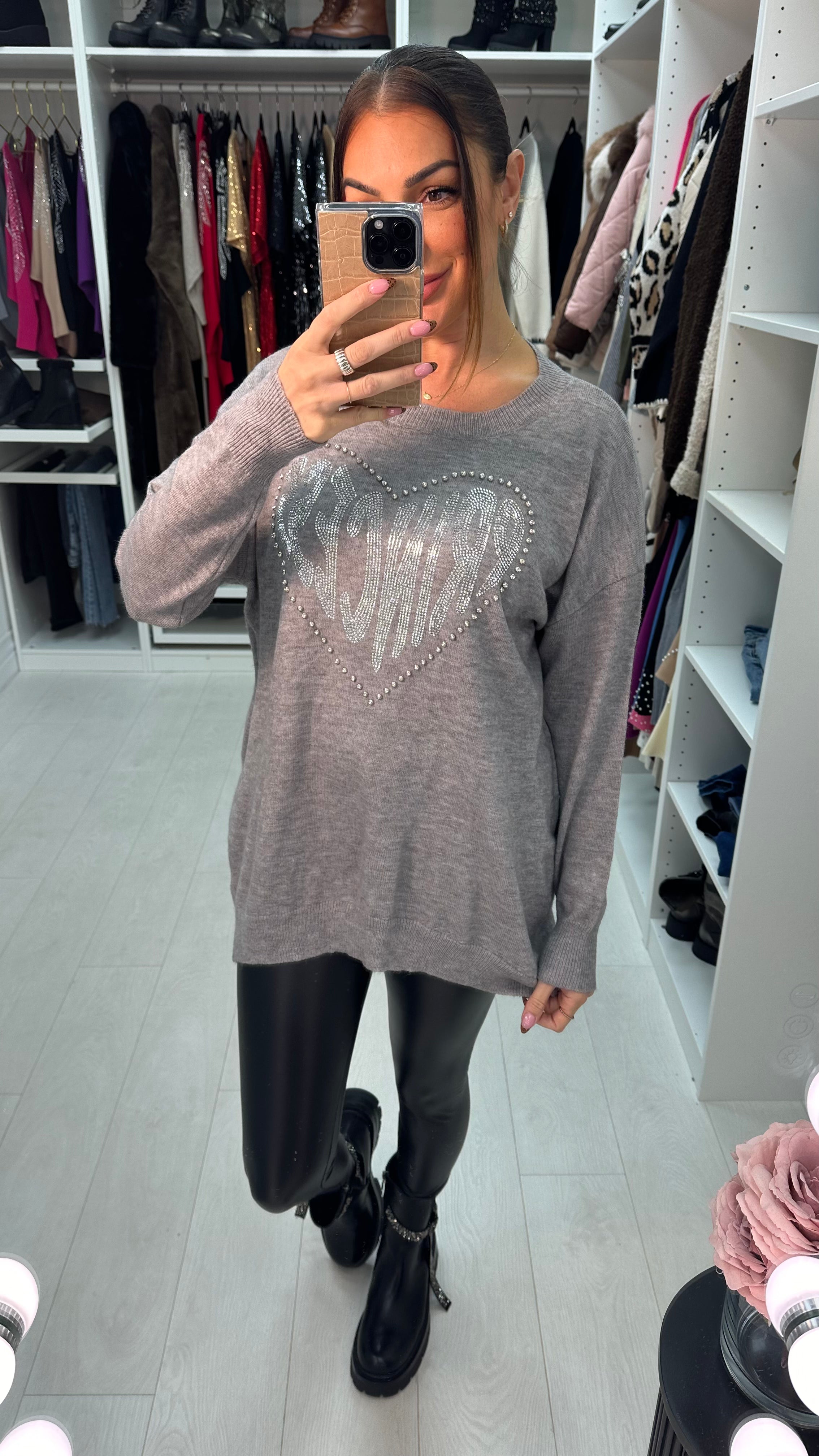 Kyra Gem Stud Princess Heart Jumper