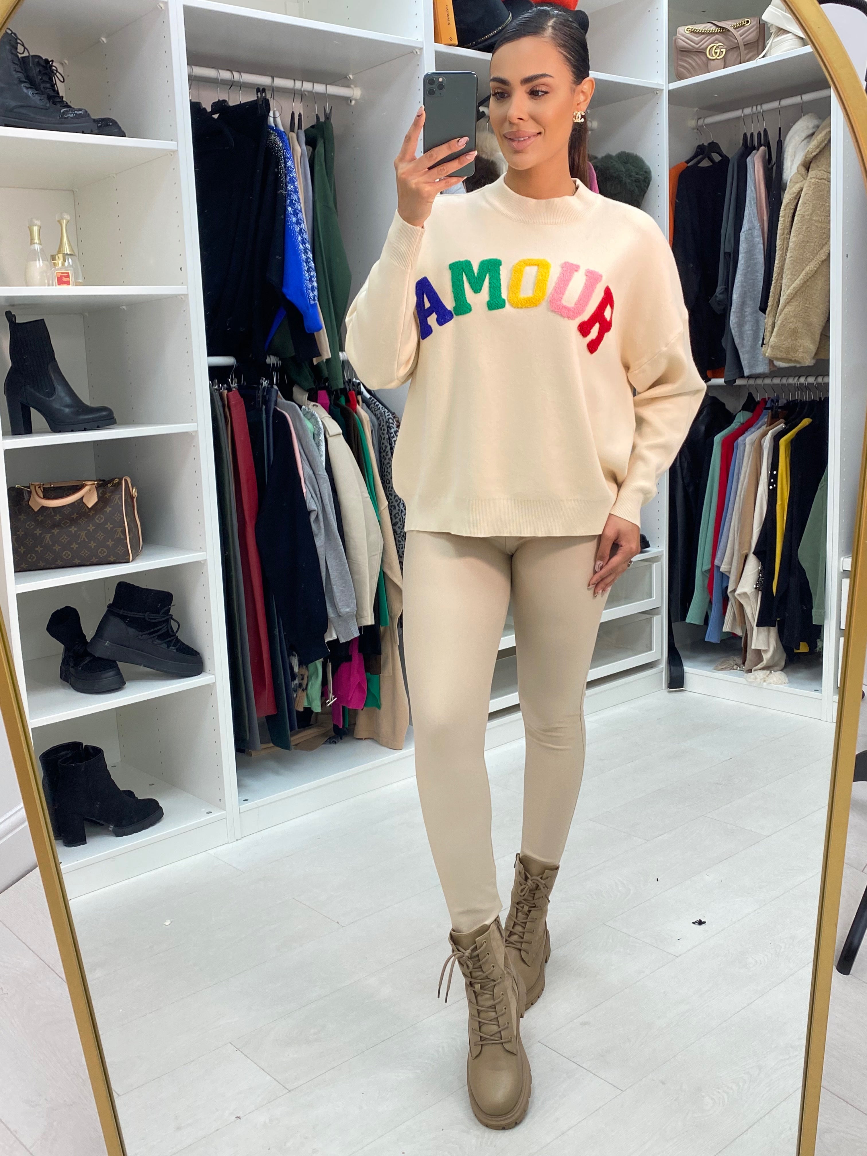 Yanna Amour Slogan Teddy Jumper