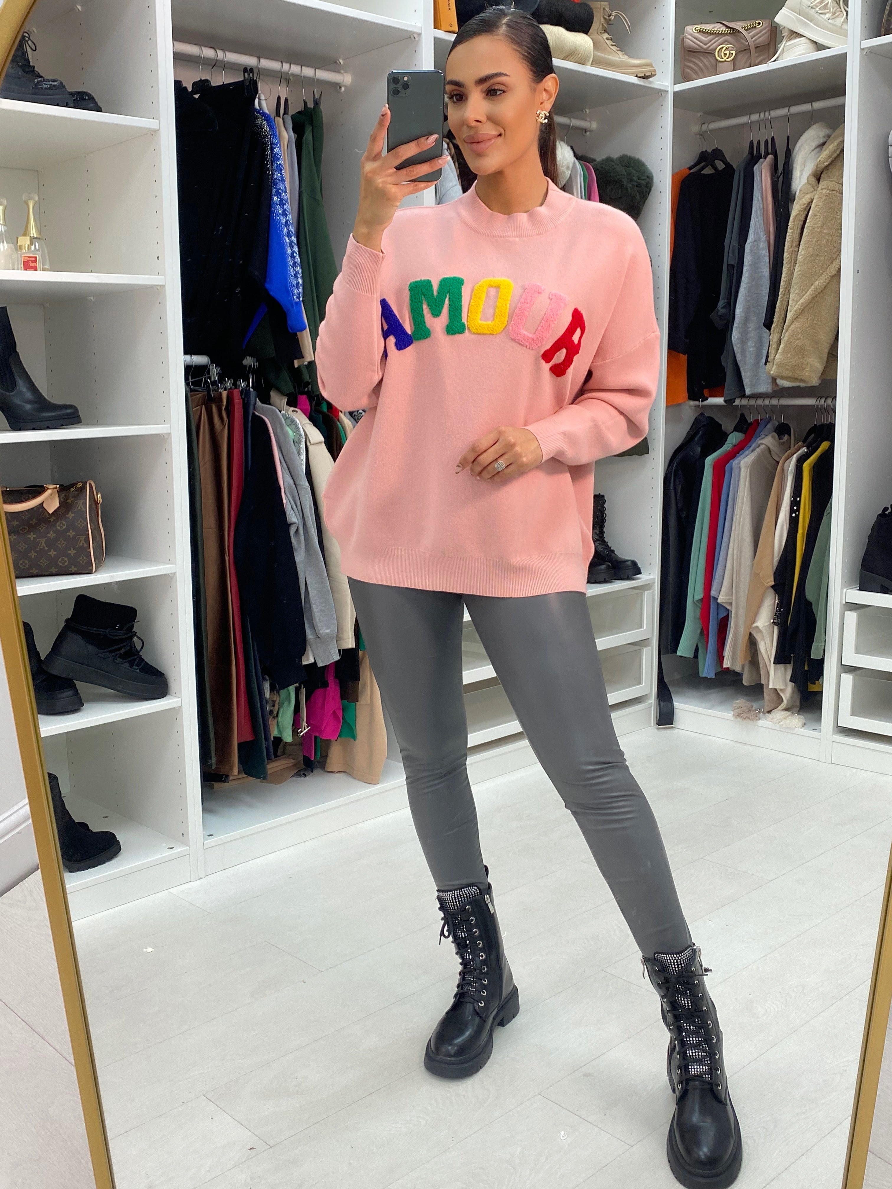 Yanna Amour Slogan Teddy Jumper