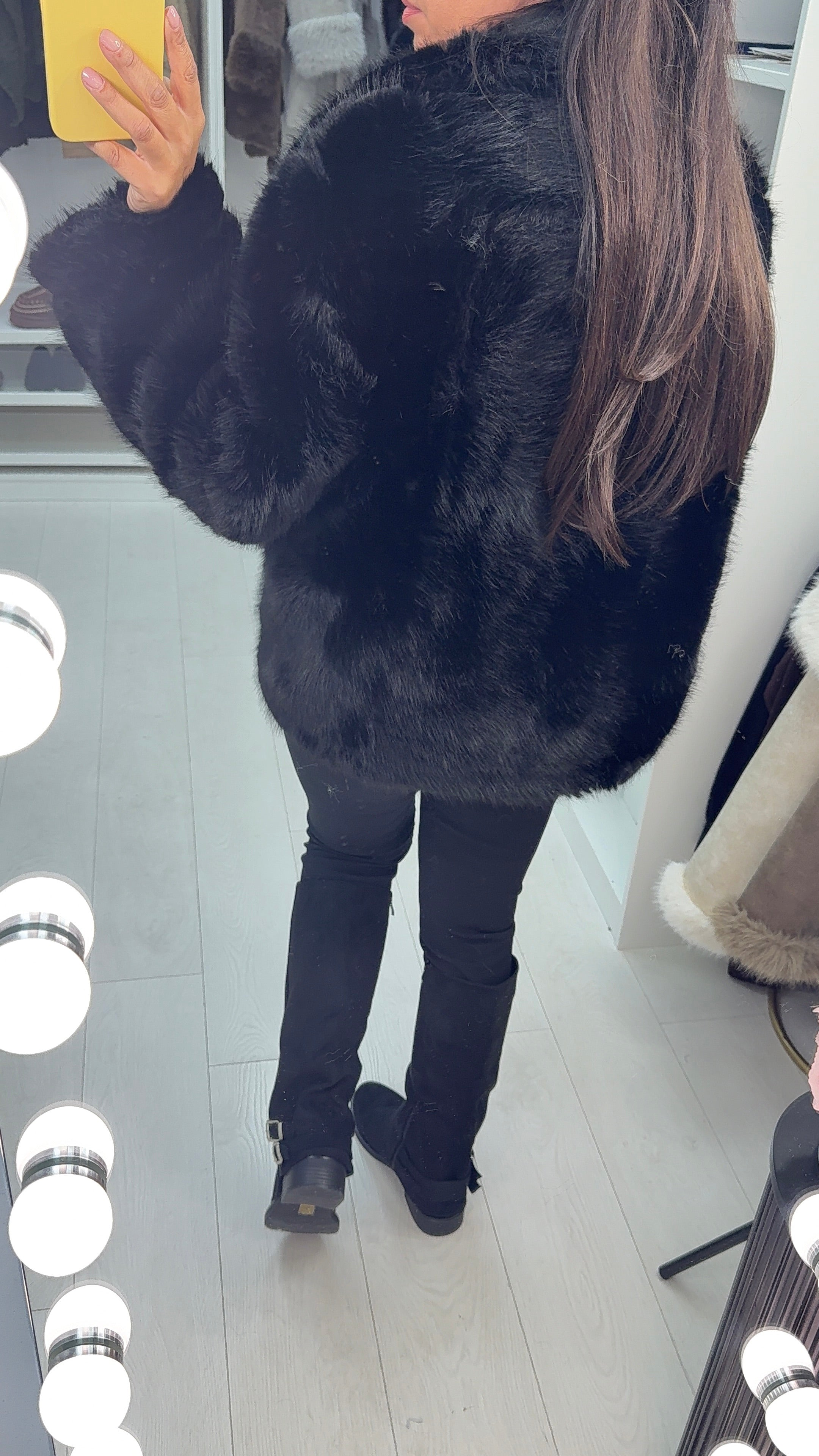 Isayla Reversible Faux Fur Detail Coat