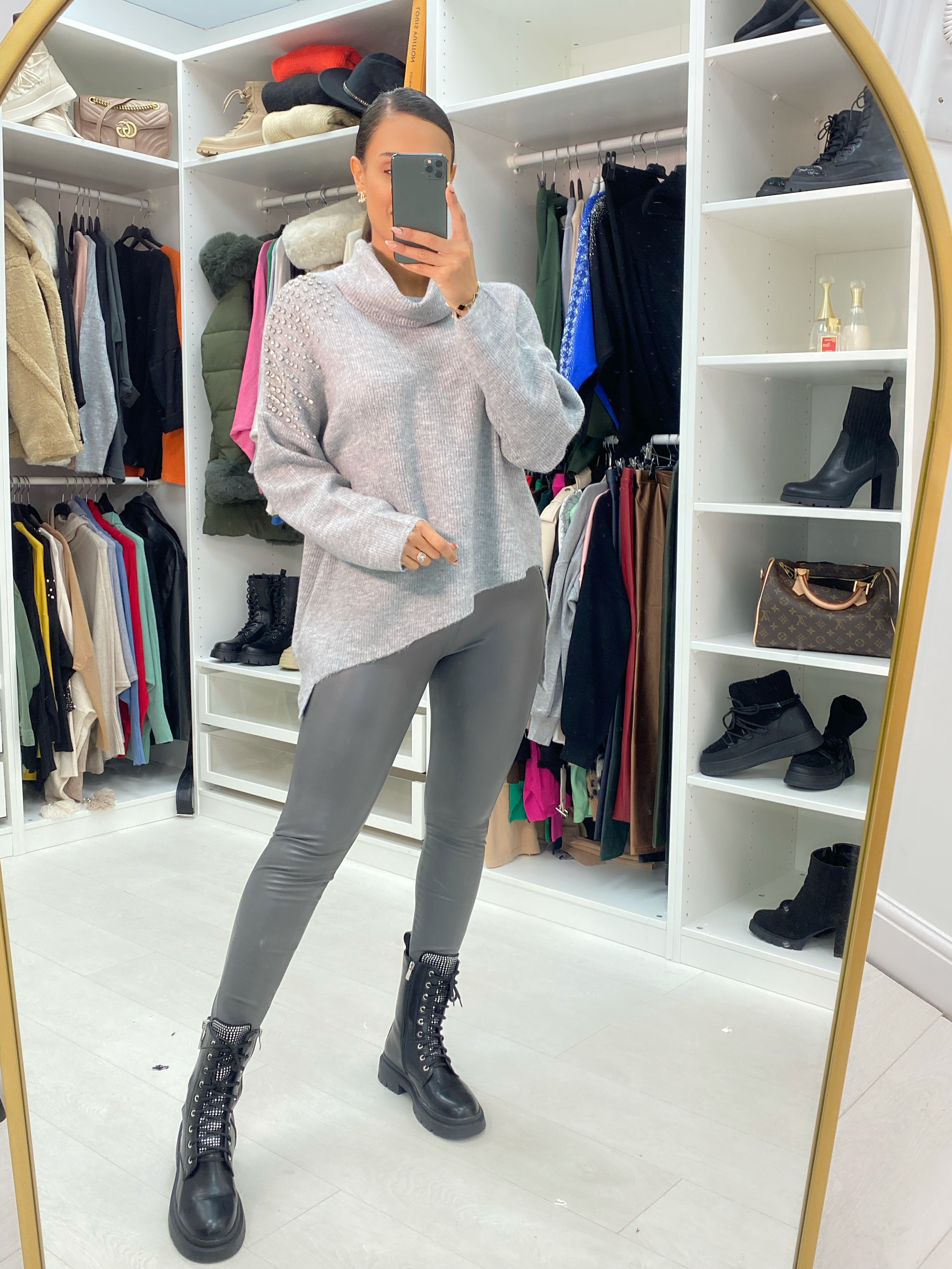 Xena Roll Neck Diamante Jumper