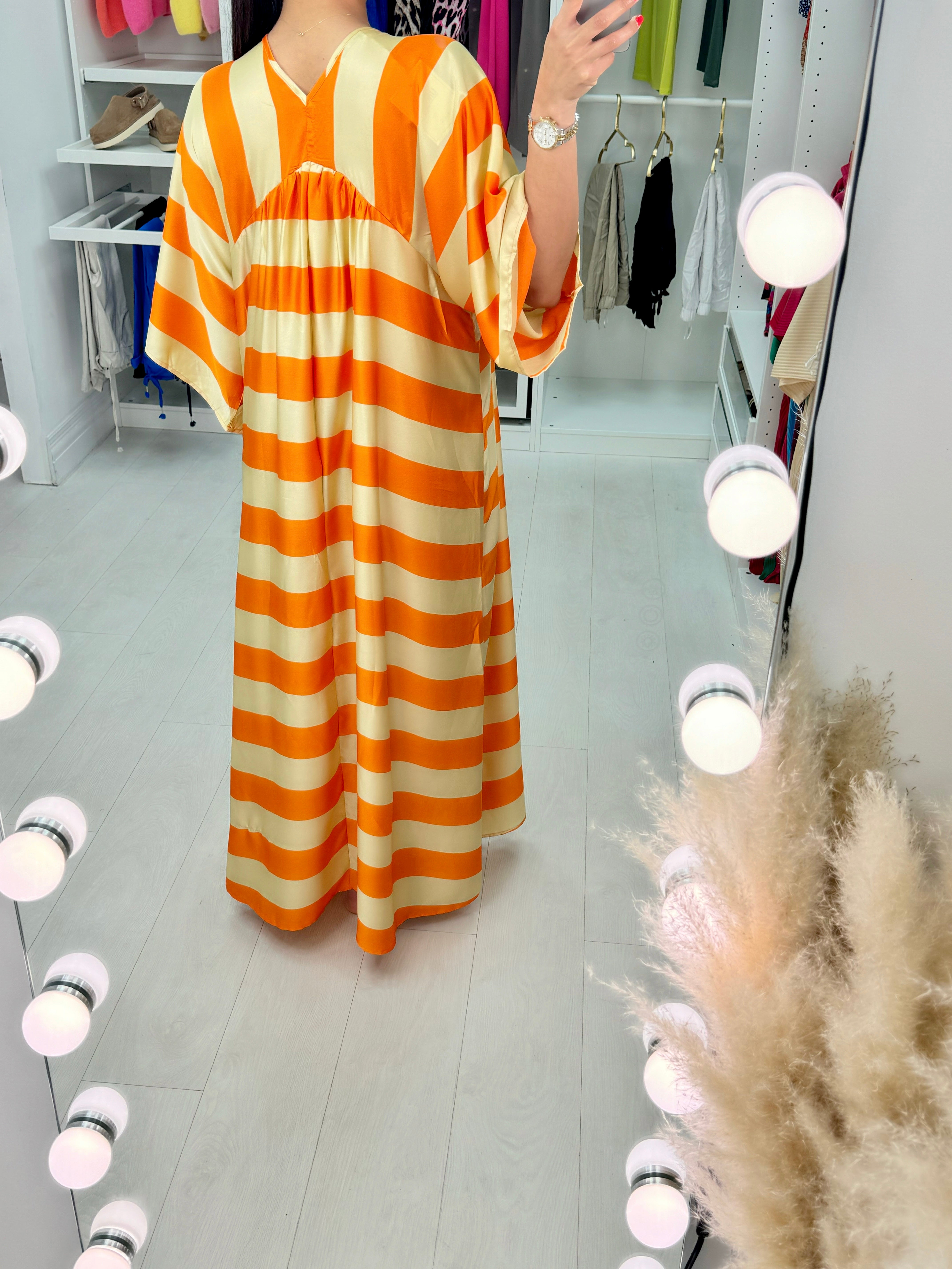 Katarina Stripe Silk Maxi Dress