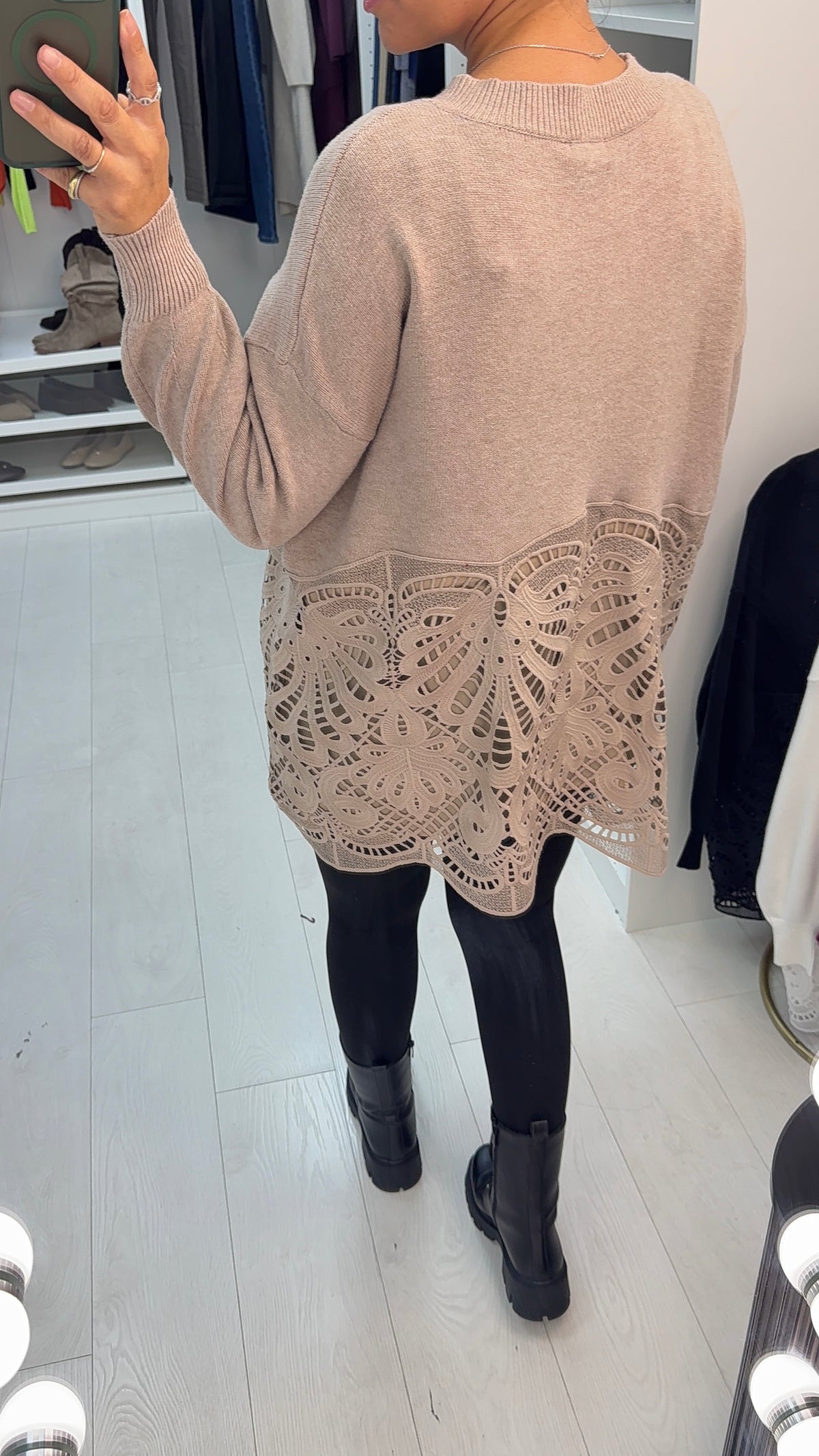 Roxana Crochet Detailed Knit Jumper