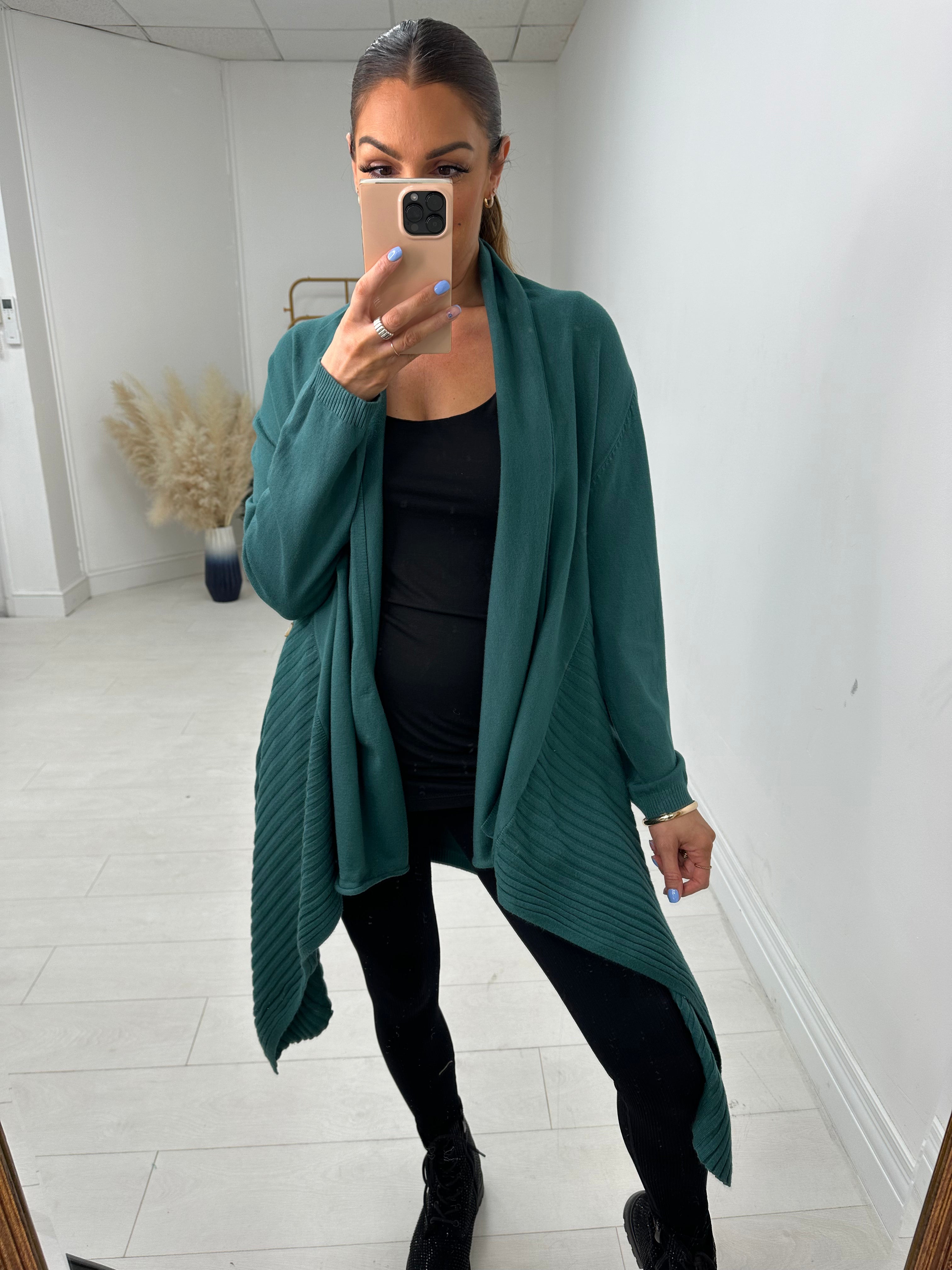 Abigail Plain Asymmetric Cardigan