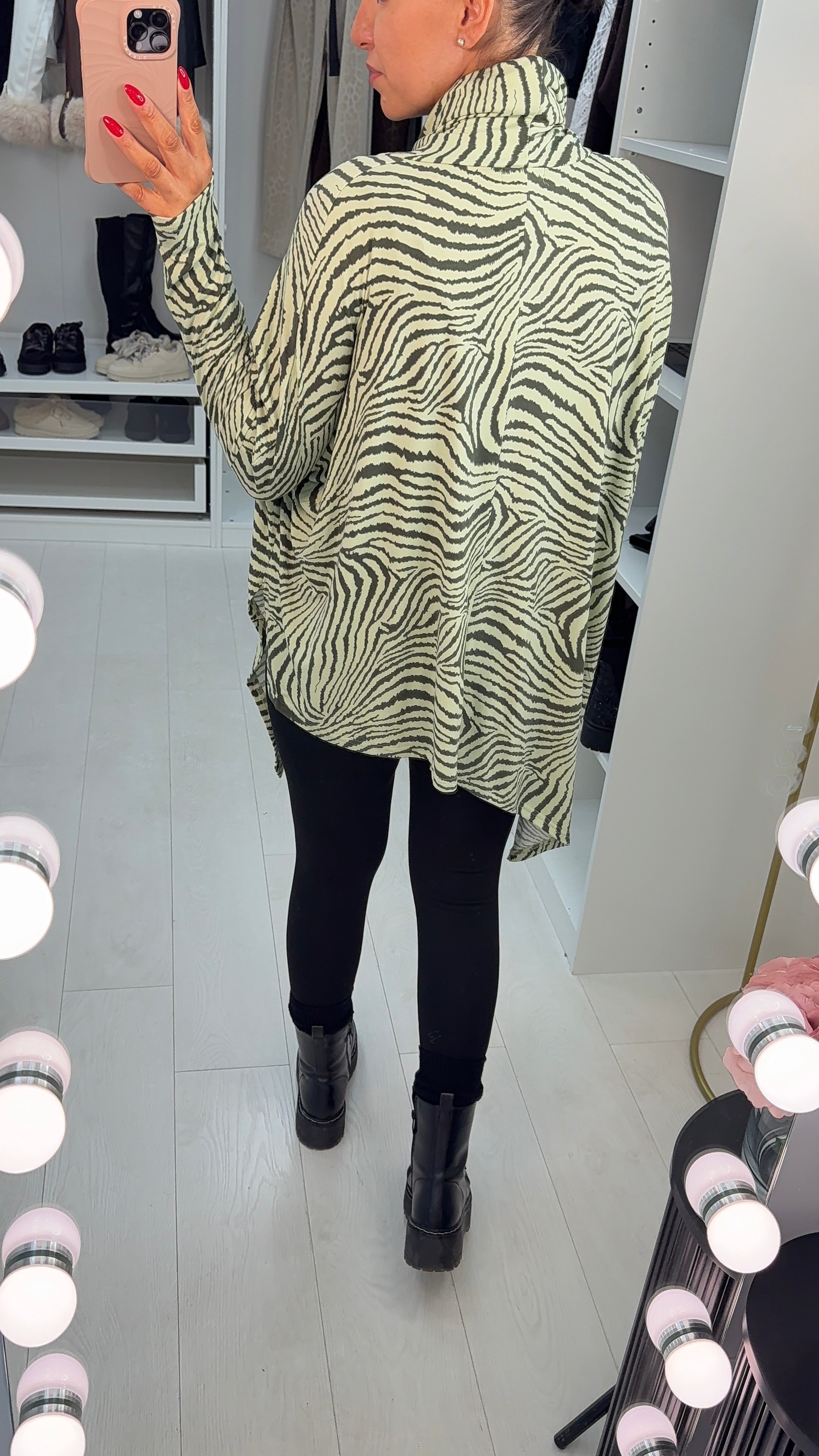 Alyson Zebra Print Oversized Top