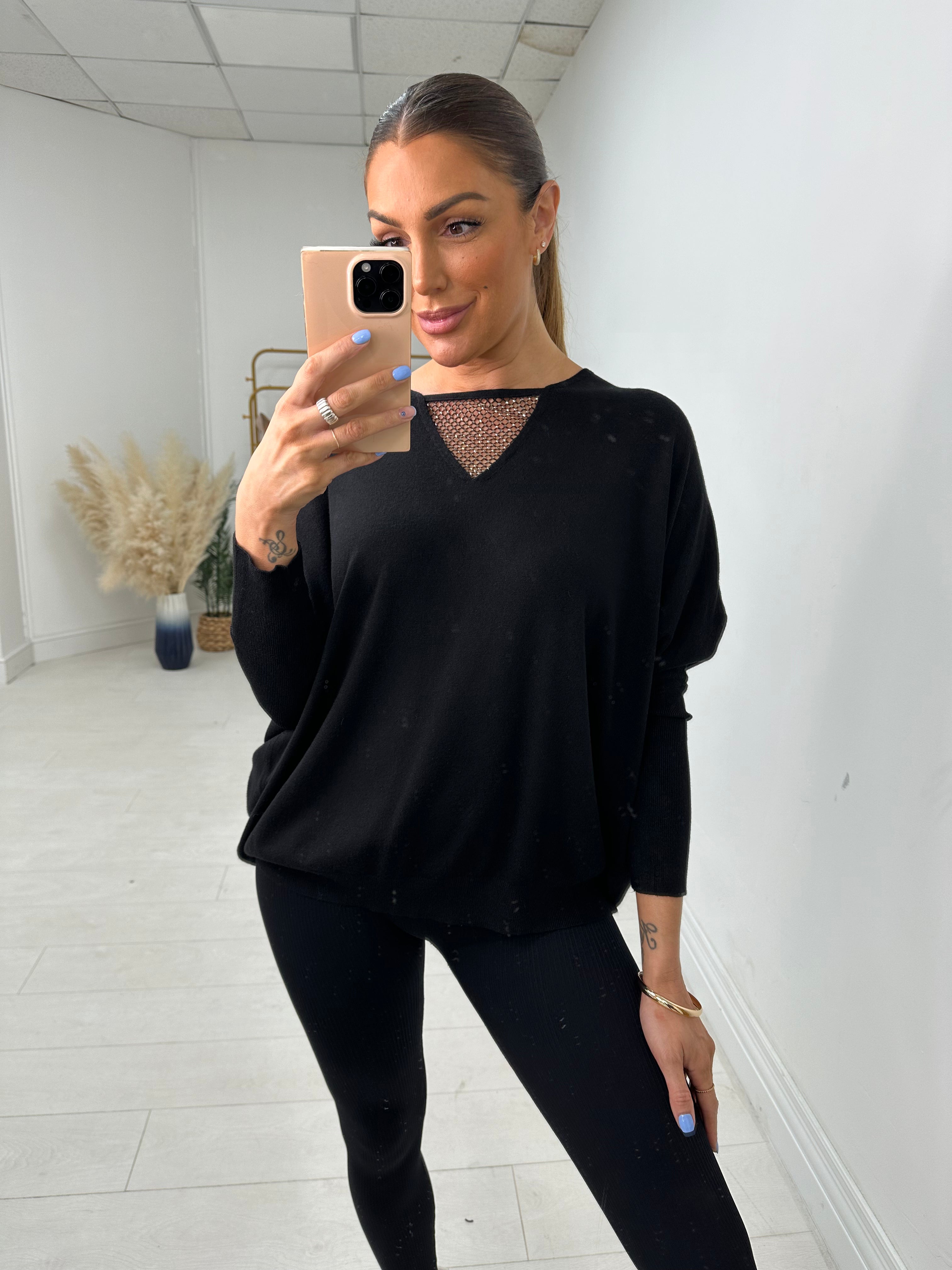 Estelia Diamante Front And Back Detail Jumper