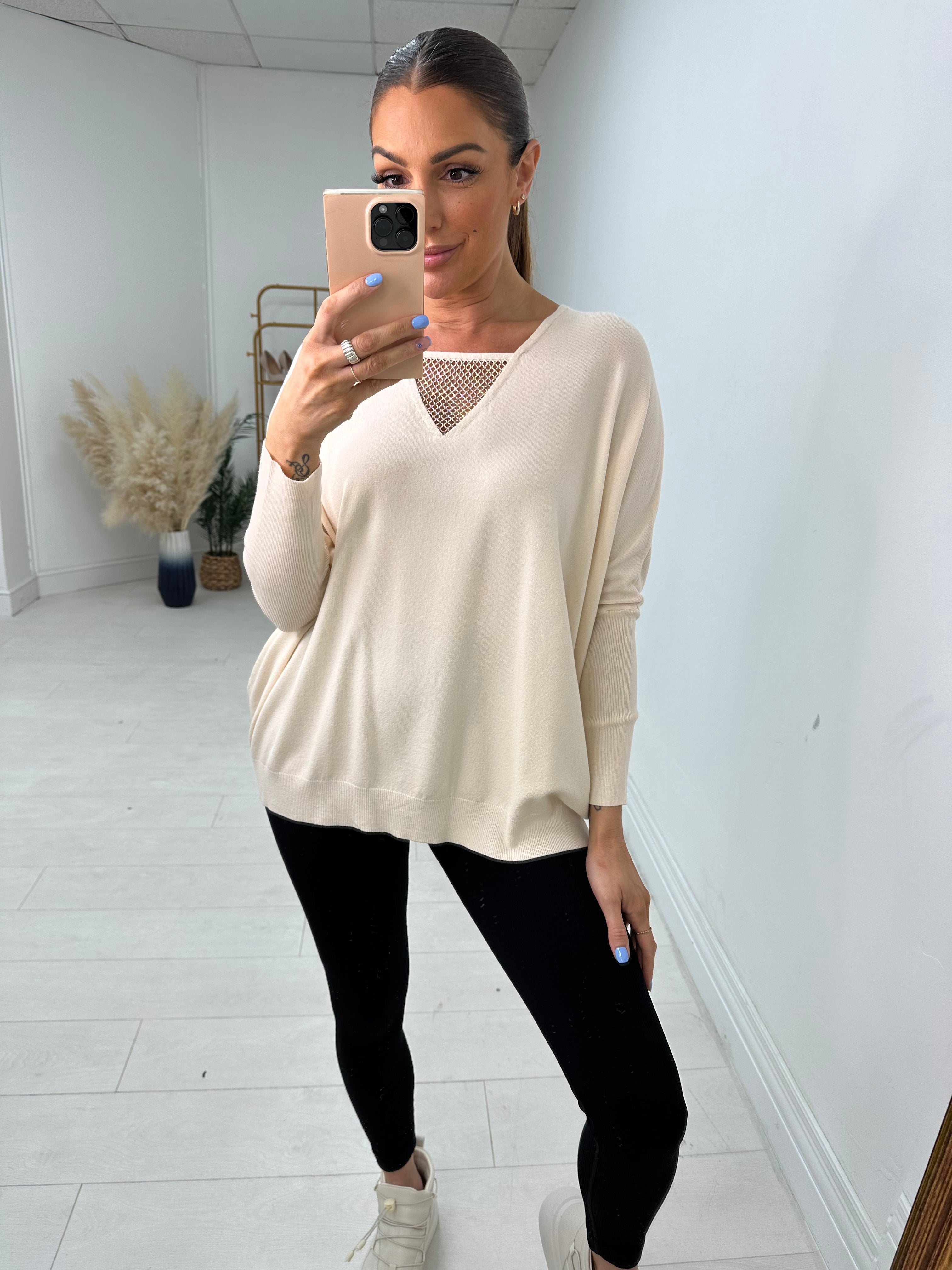 Estelia Diamante Front And Back Detail Jumper