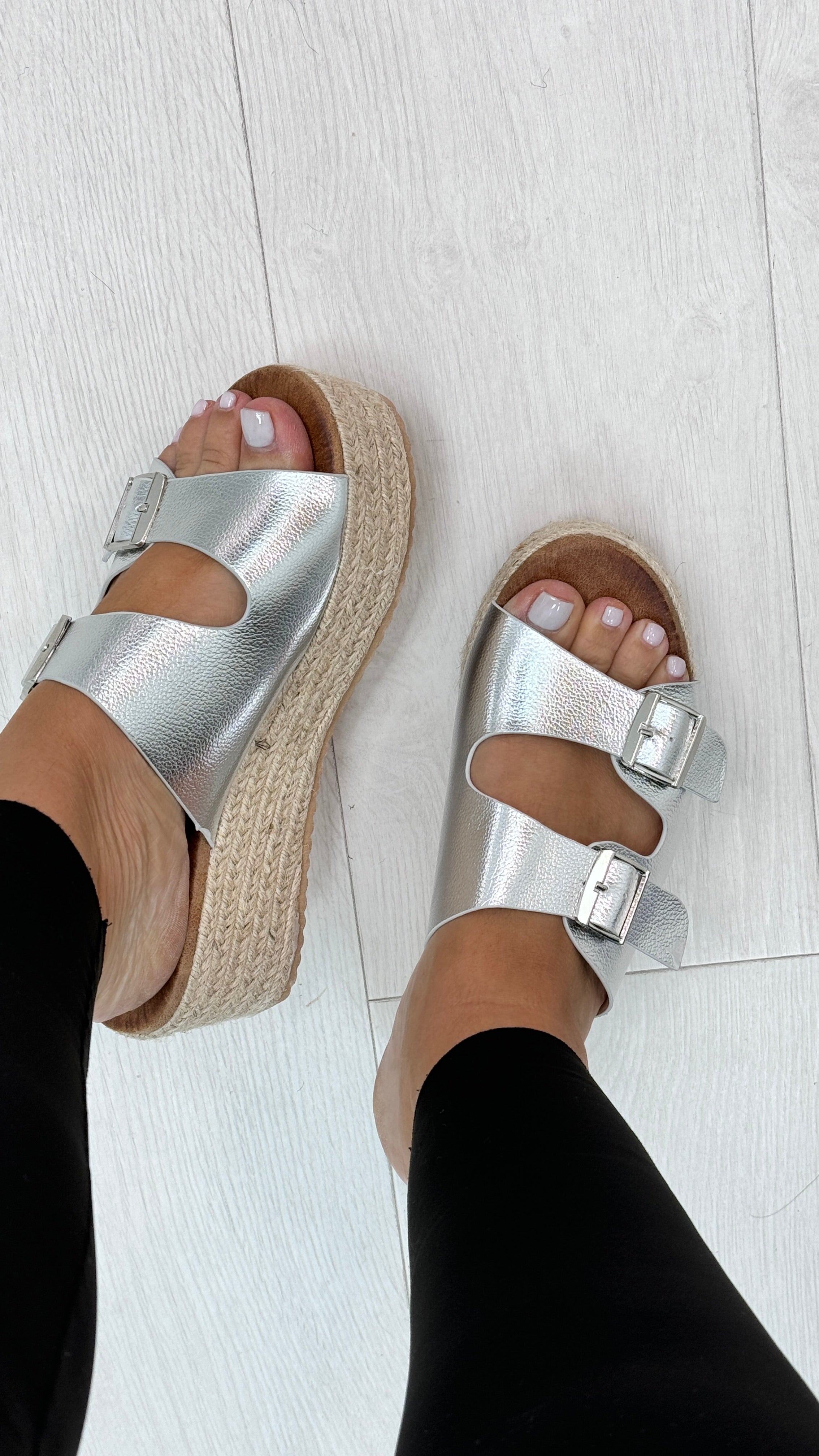 Ynes Platform Double Buckle Mules