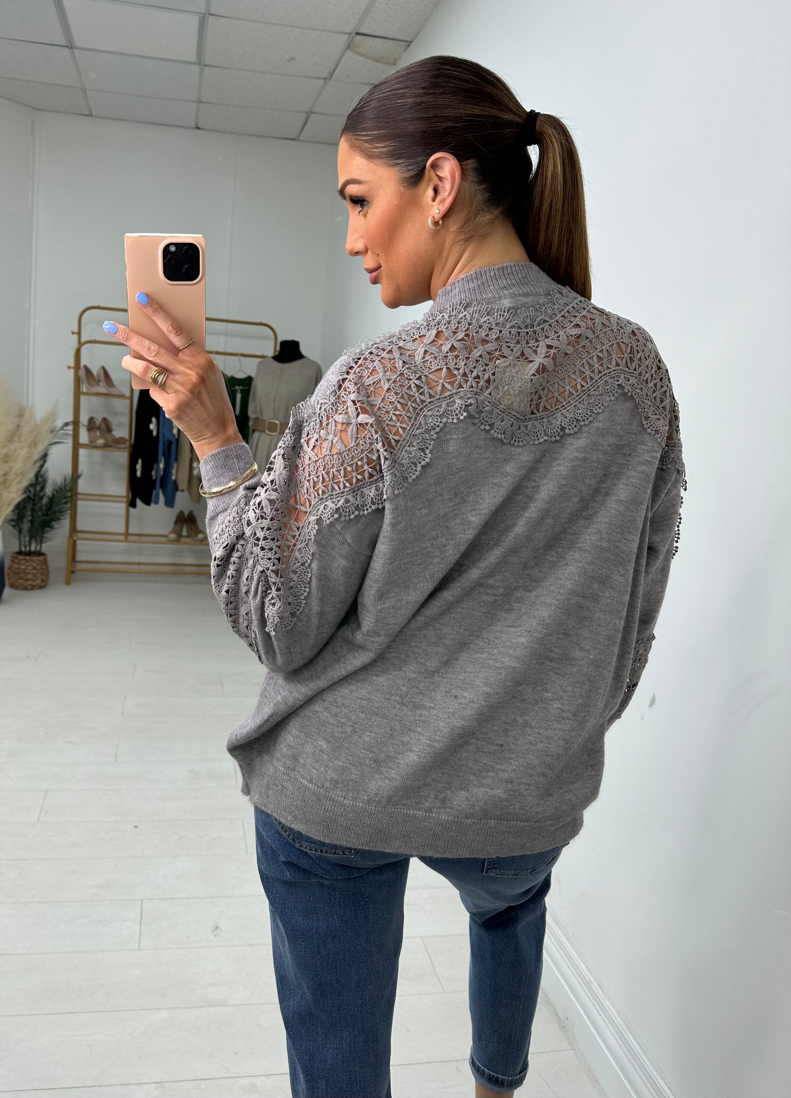 Patricia Crochet Panel Knit Jumper