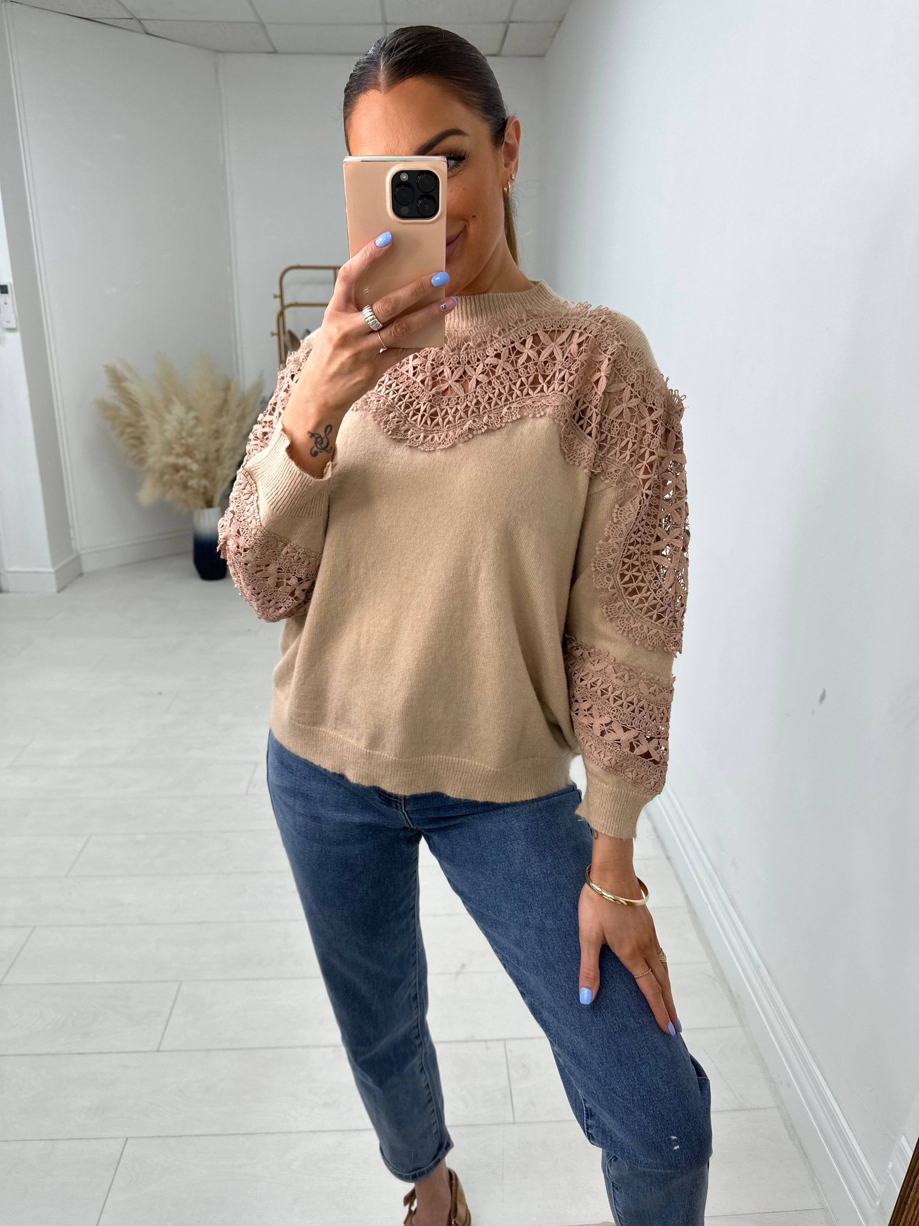 Patricia Crochet Panel Knit Jumper