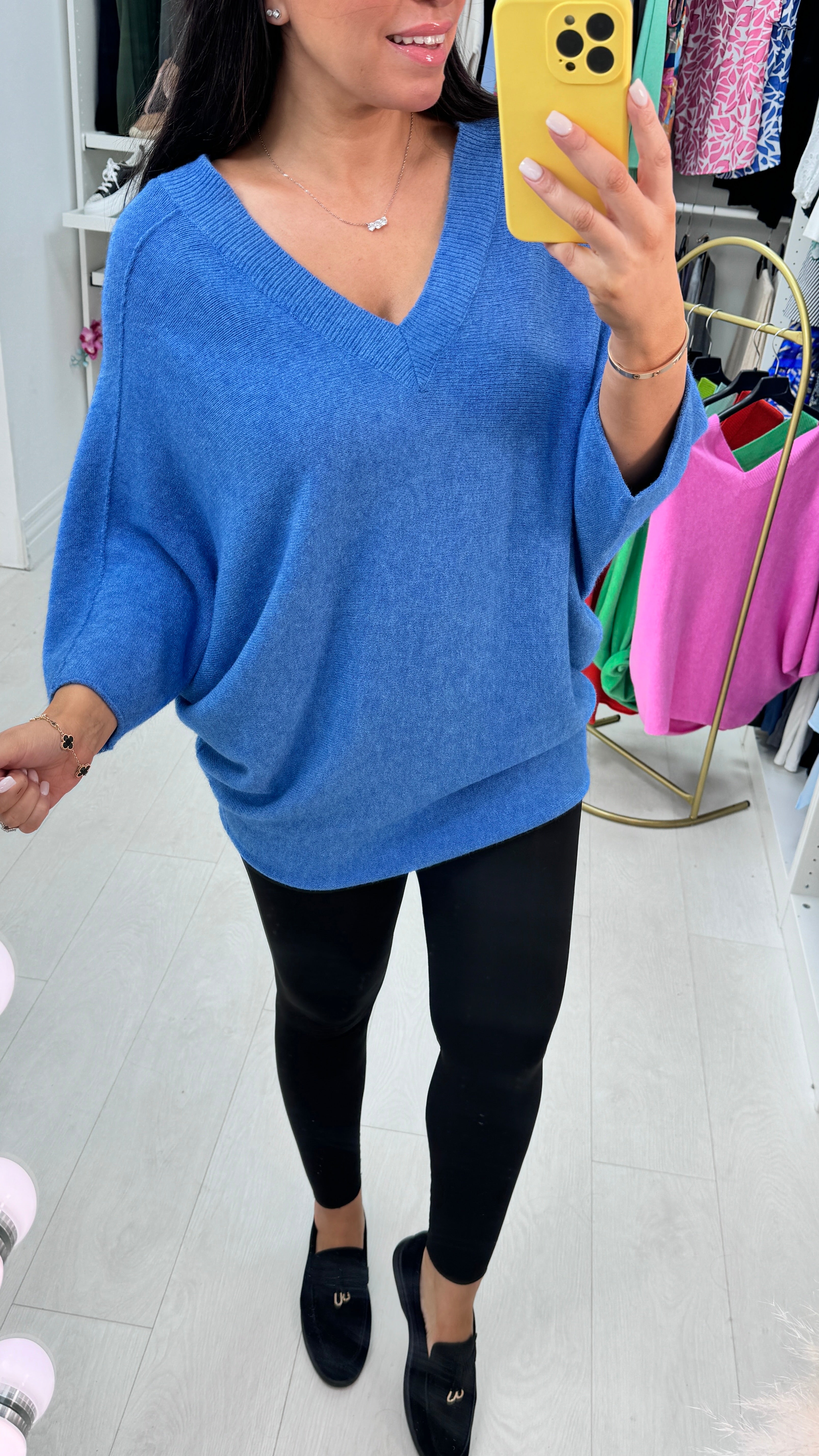 Fidan V Neck Rib Knit Jumper