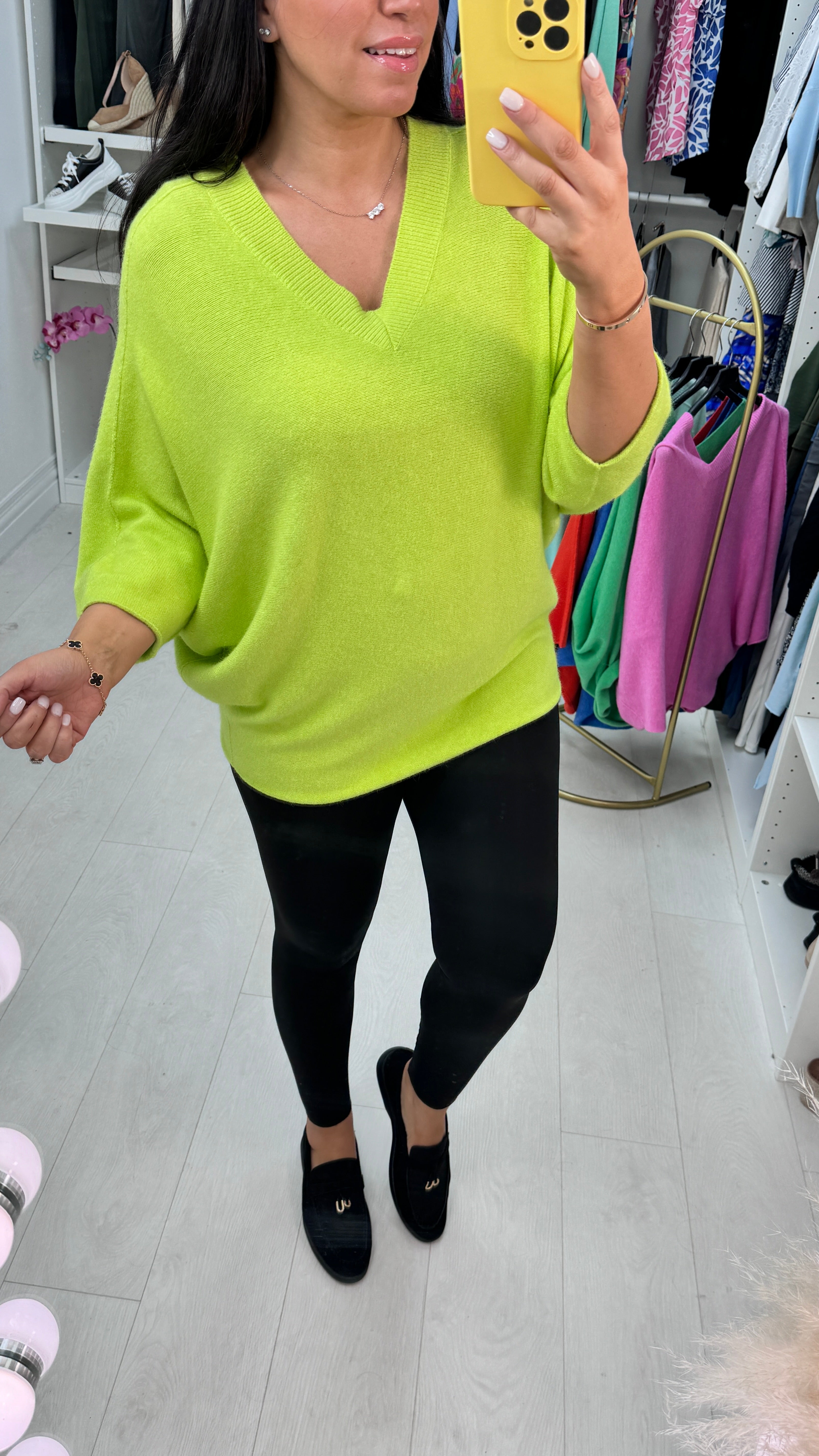 Fidan V Neck Rib Knit Jumper