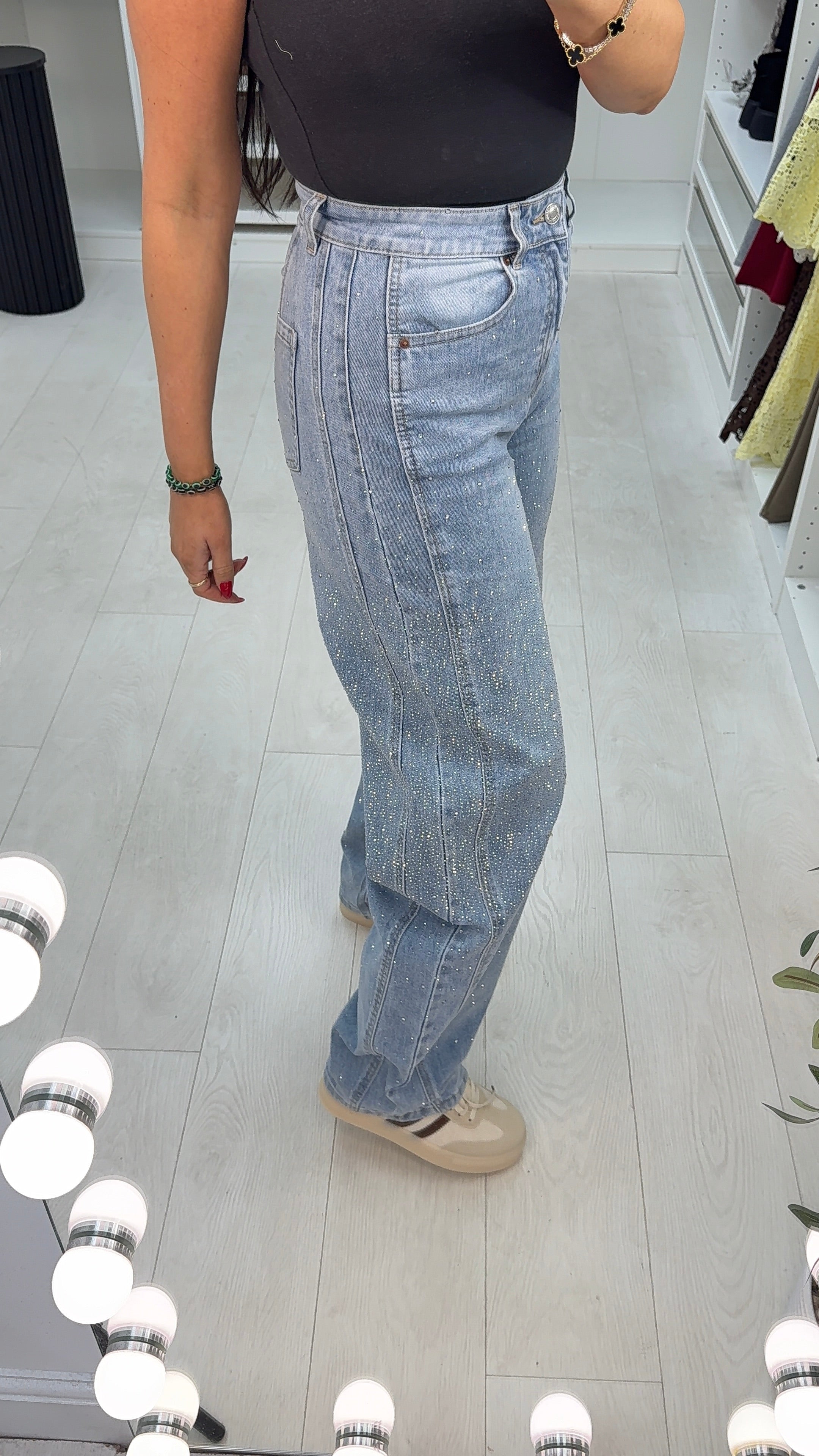 Danyel Barrel Leg Diamante Jeans