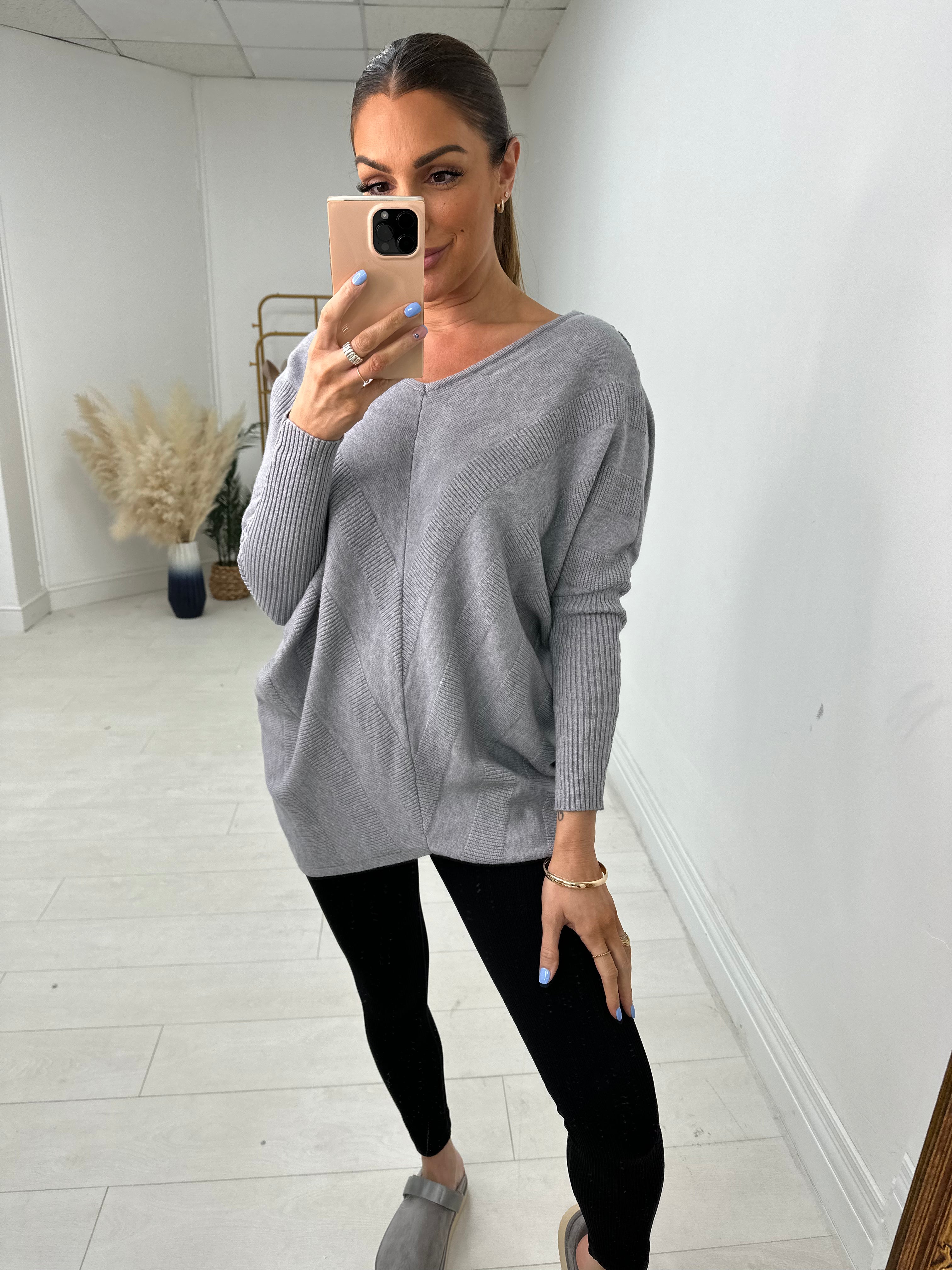 Inayda Crochet Back Detailed Batwing Jumper