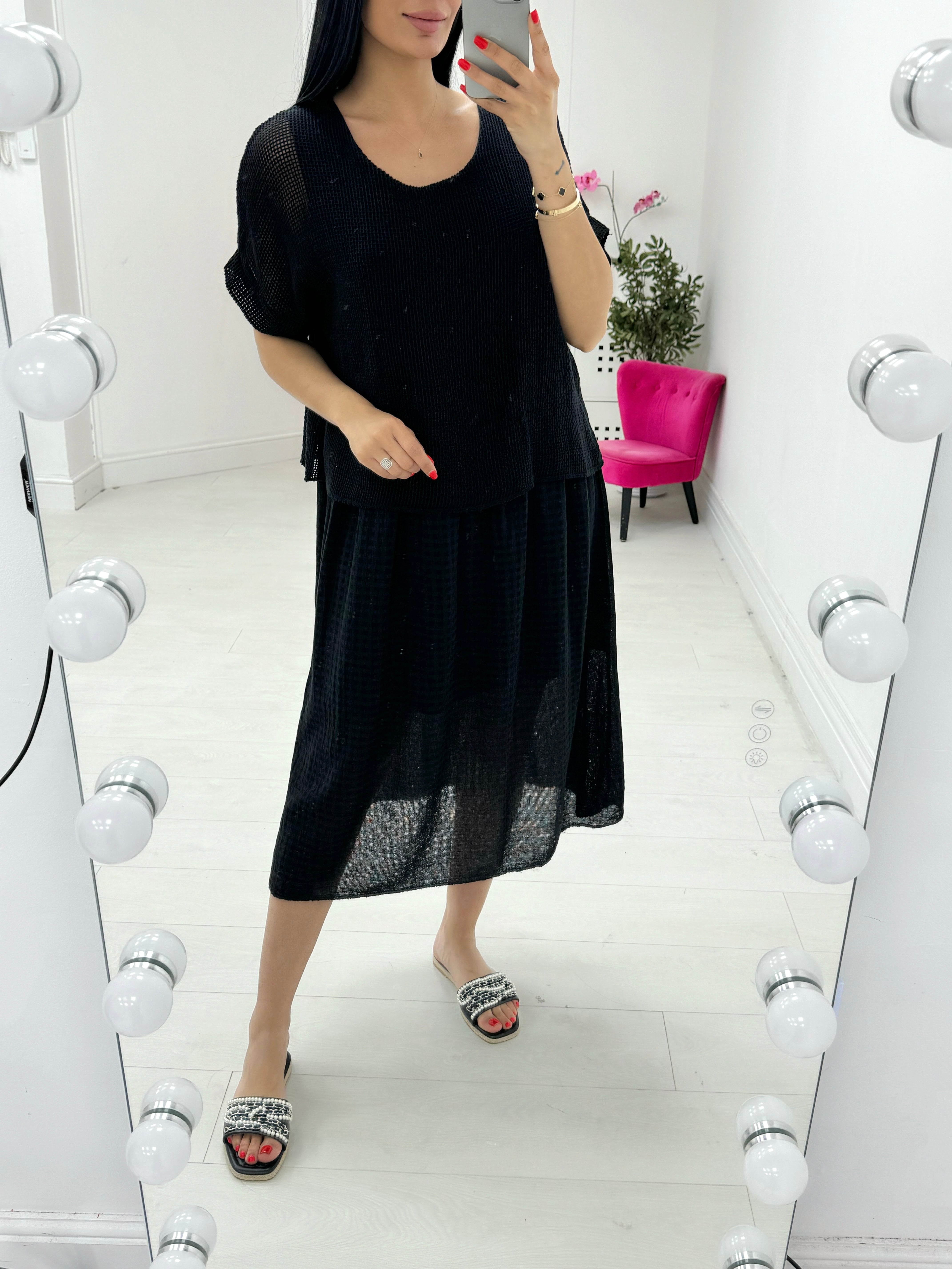 Alessandra Crochet 2 Piece Midi Dress