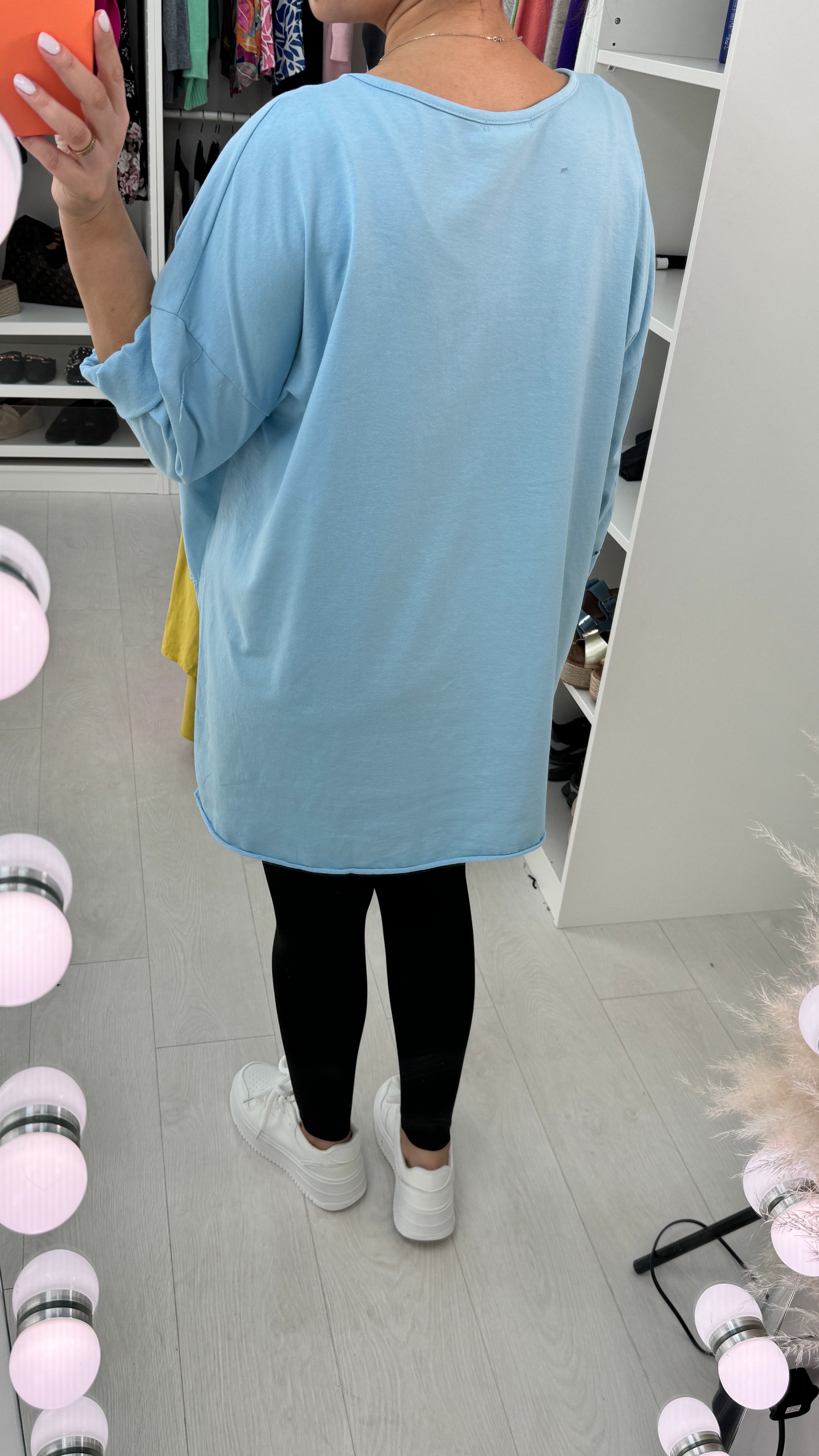 Malin Asymmetric Chiffon Sequin Star Sweatshirt