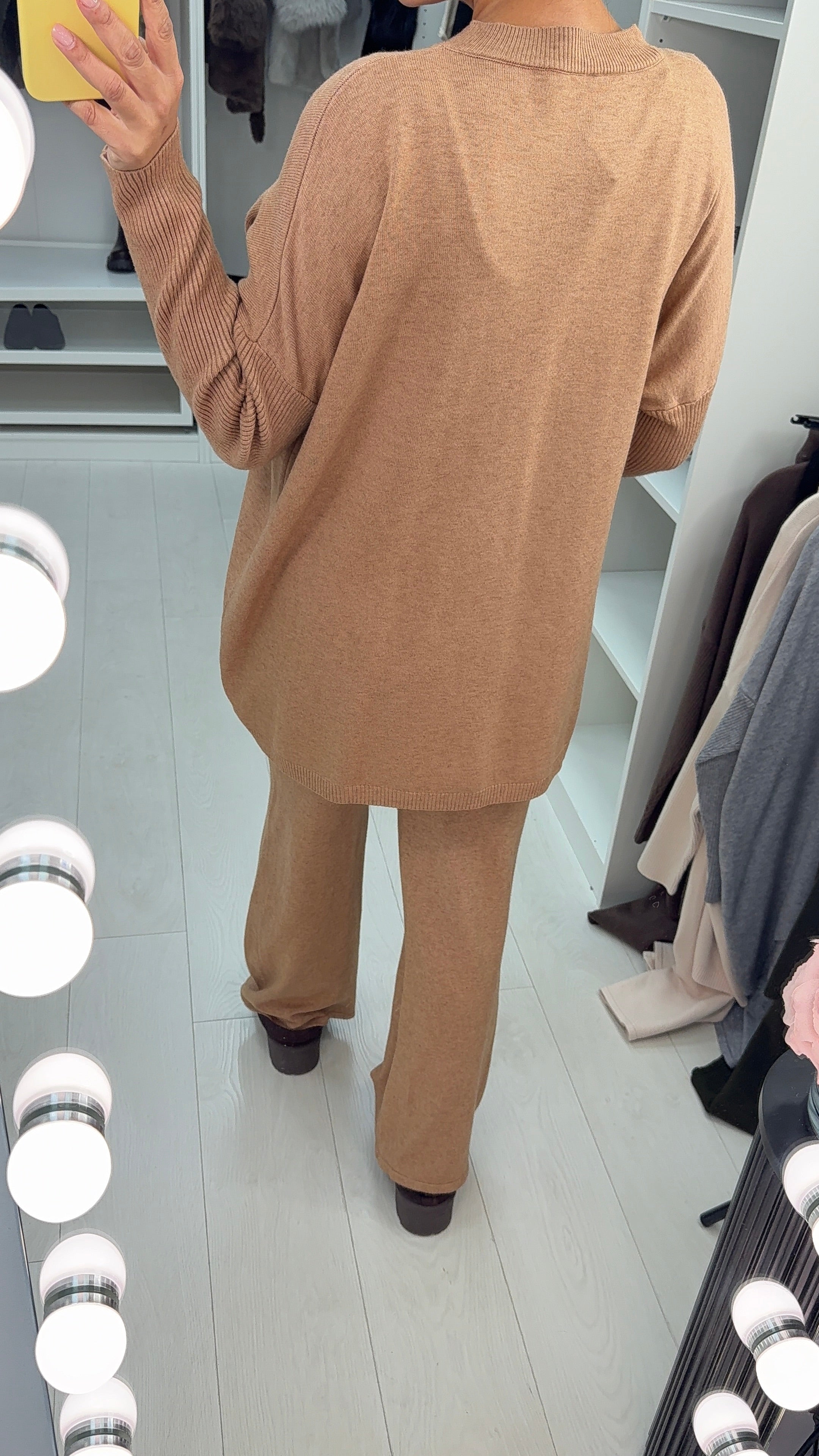 Zelda Plain Textured Detailed Loose Fit Loungewear Set