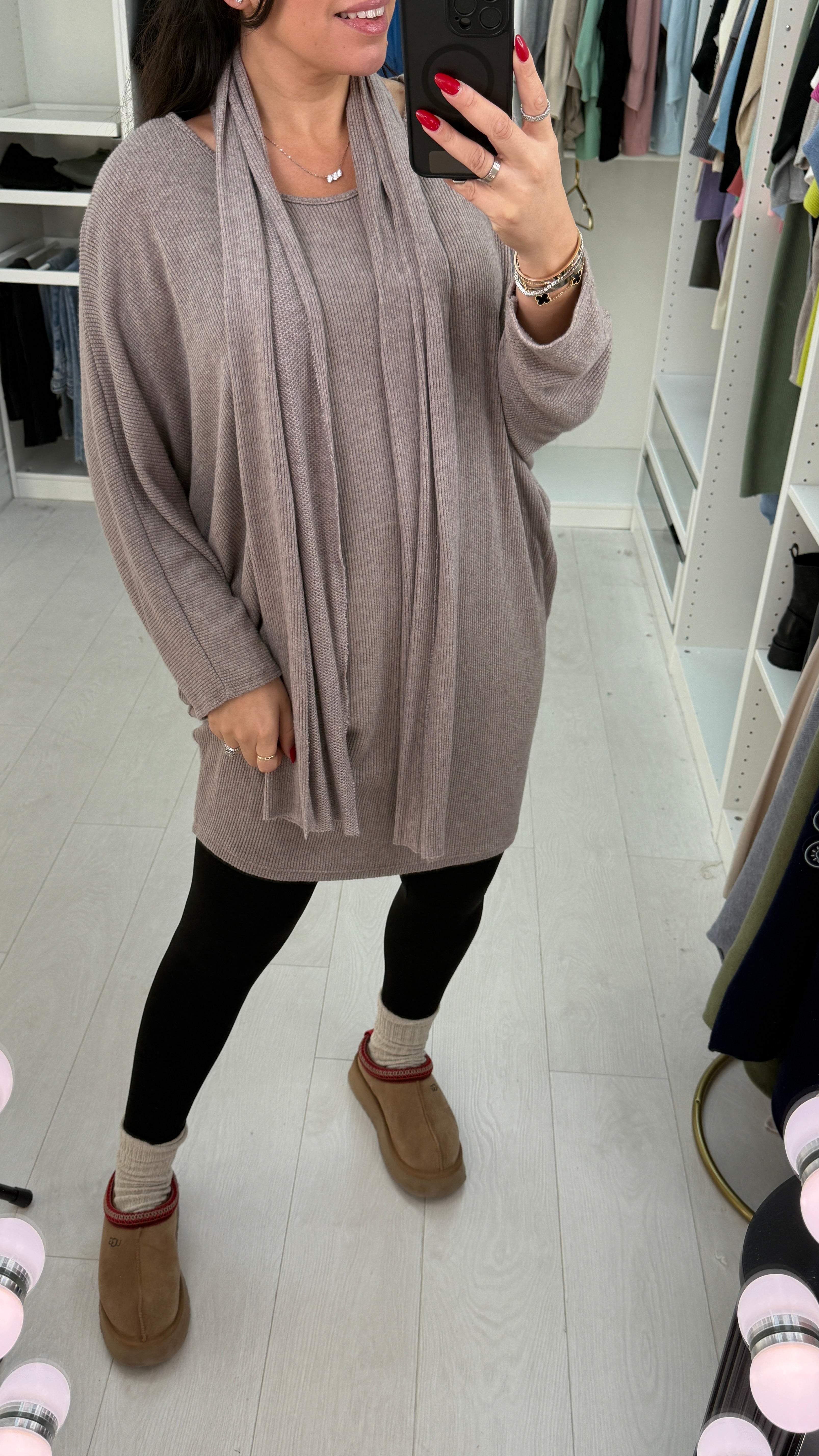 Loulou Plain Oversized 2 Piece Scarf Jumper