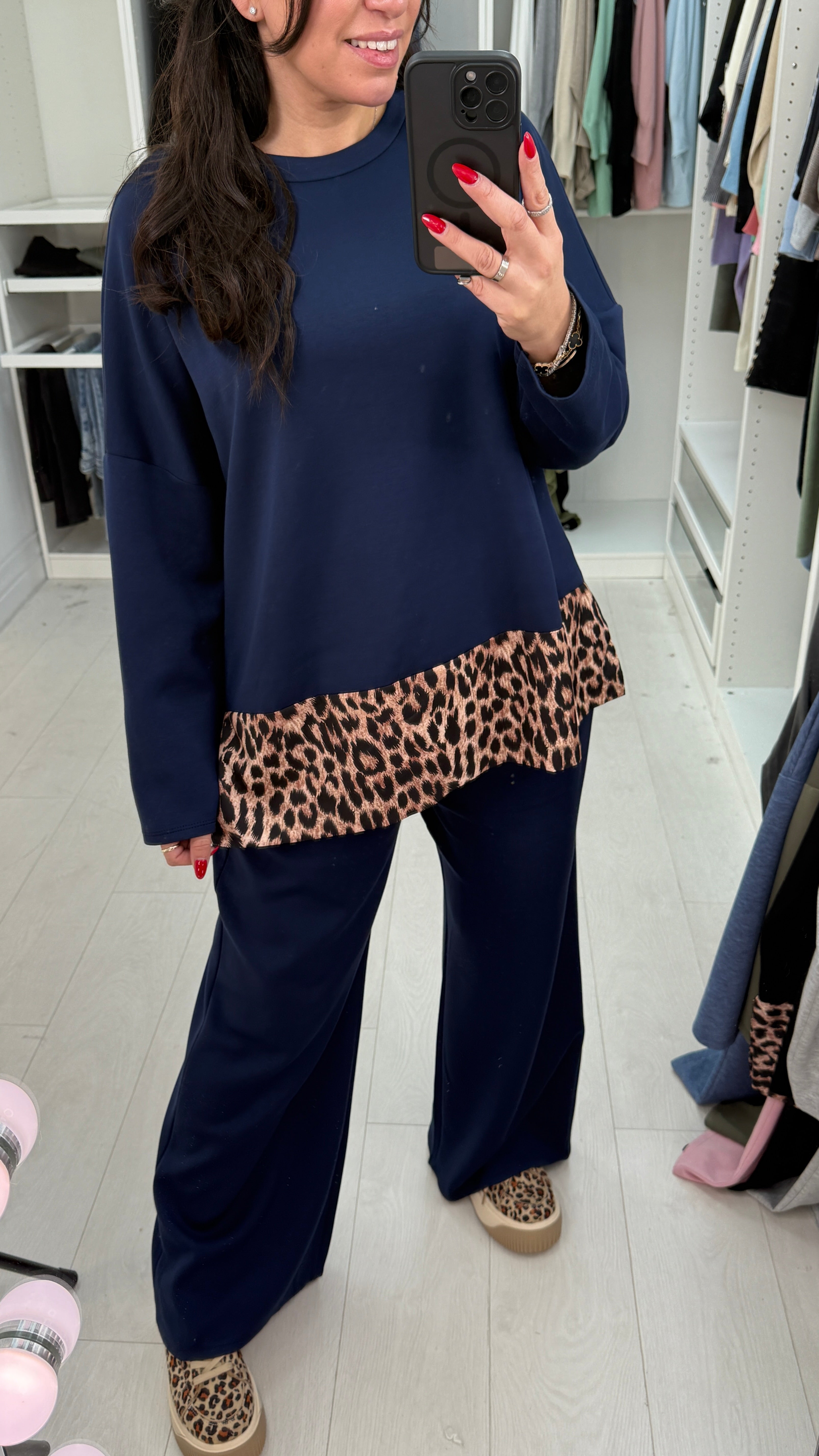 Daniela Leopard Panel Oversized Loungewear Set