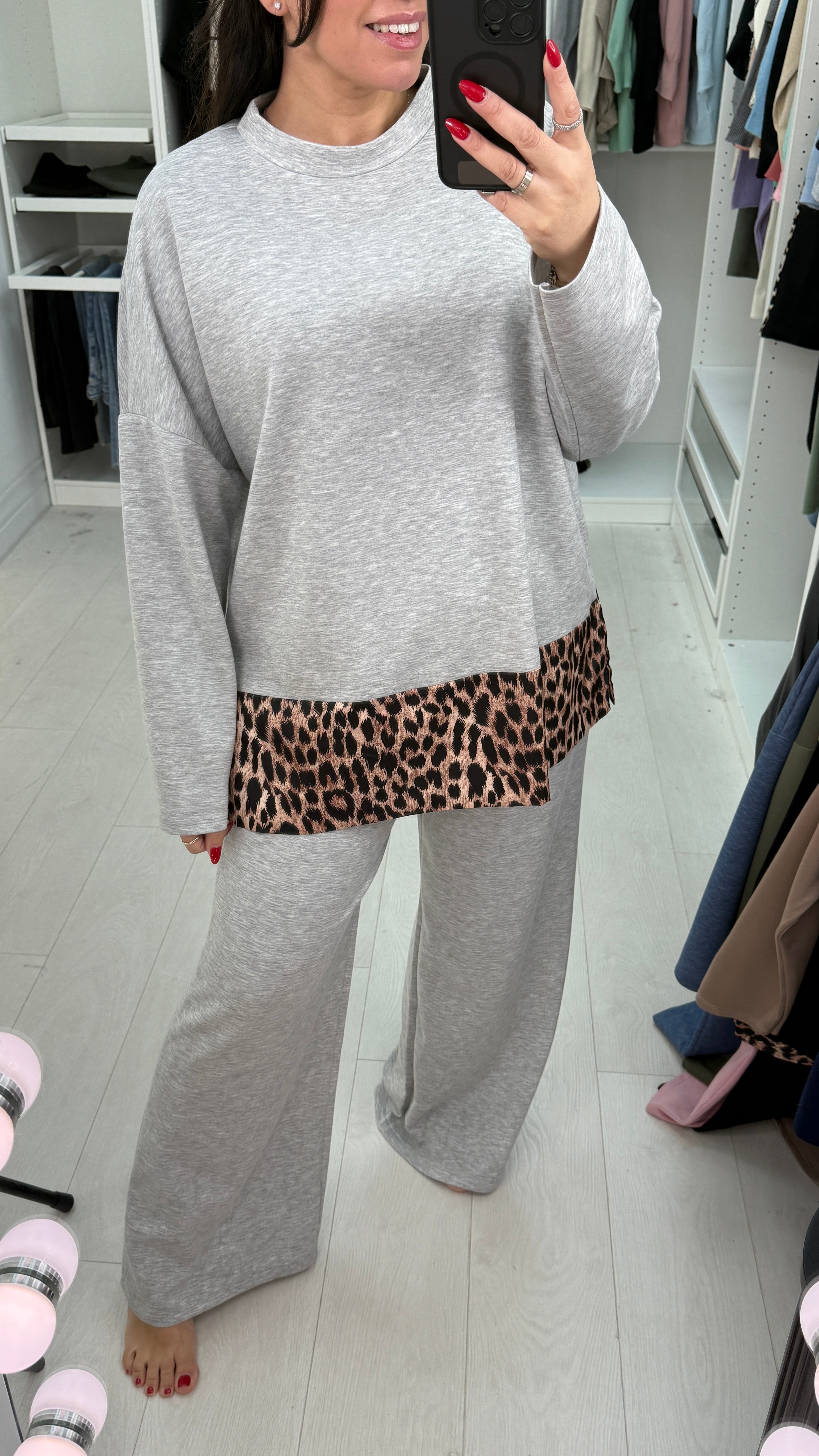 Daniela Leopard Panel Oversized Loungewear Set