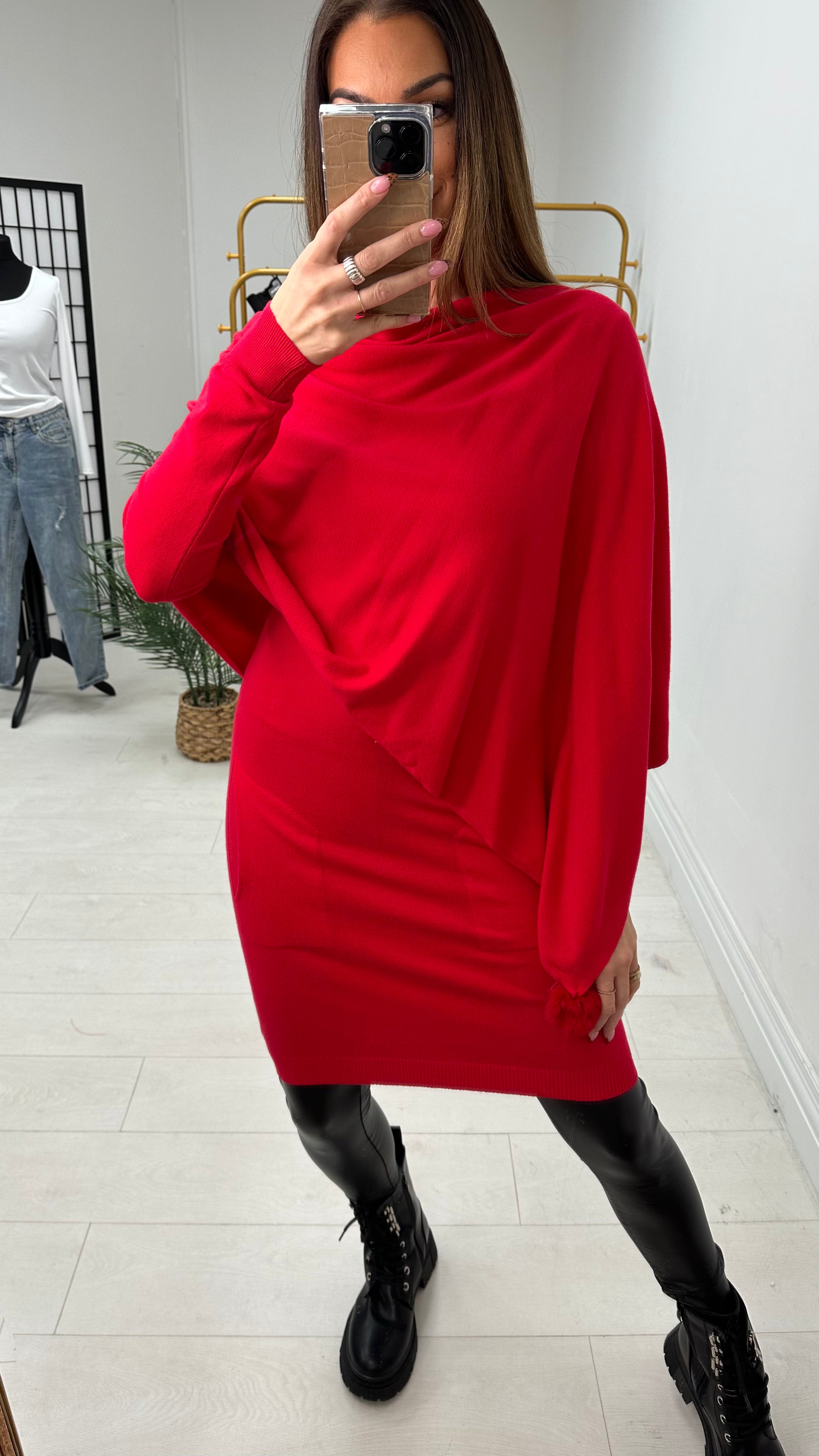 Magnolia Plain 2 Piece Asymmetric Poncho Co-Ord Set