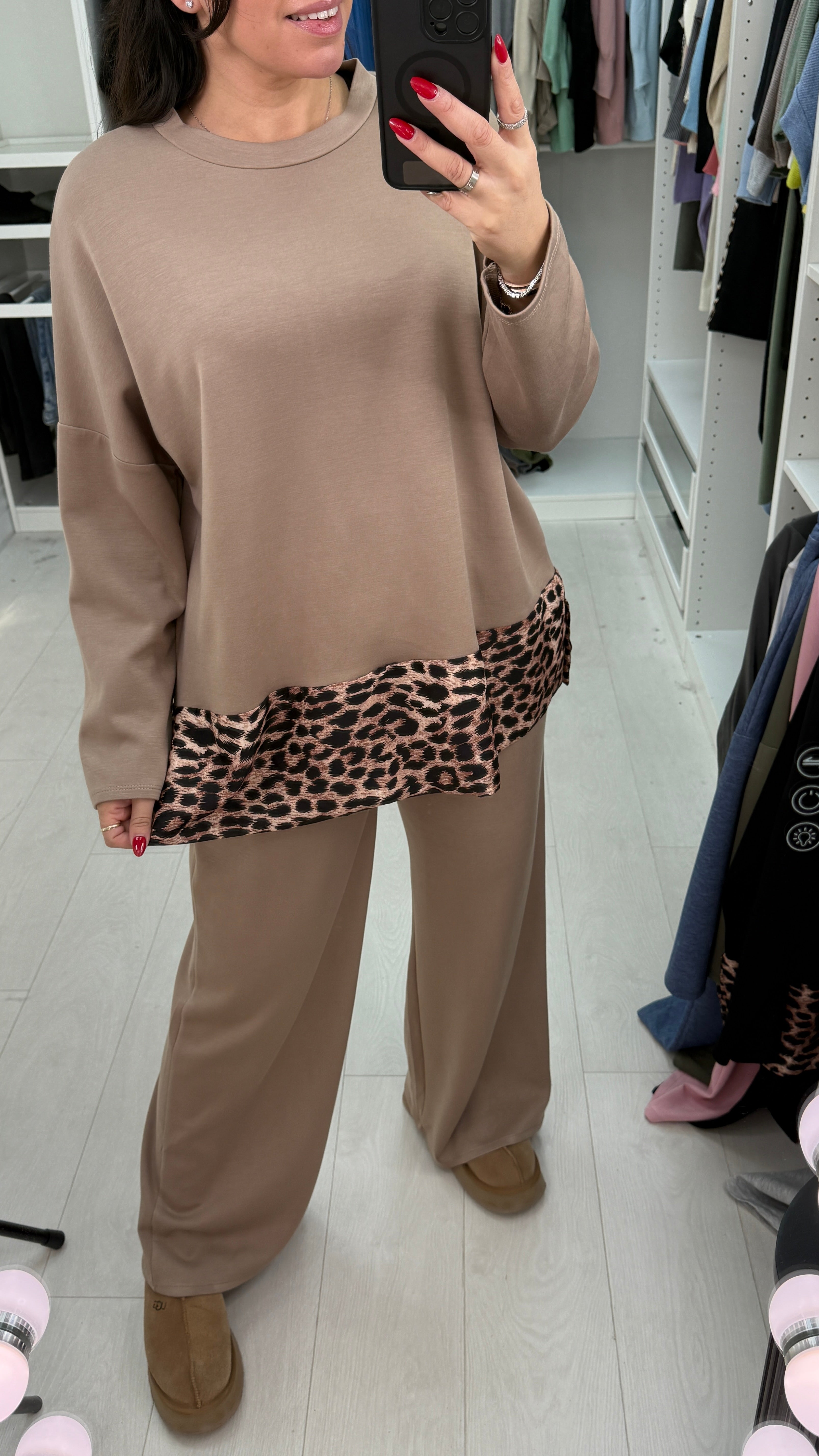 Daniela Leopard Panel Oversized Loungewear Set