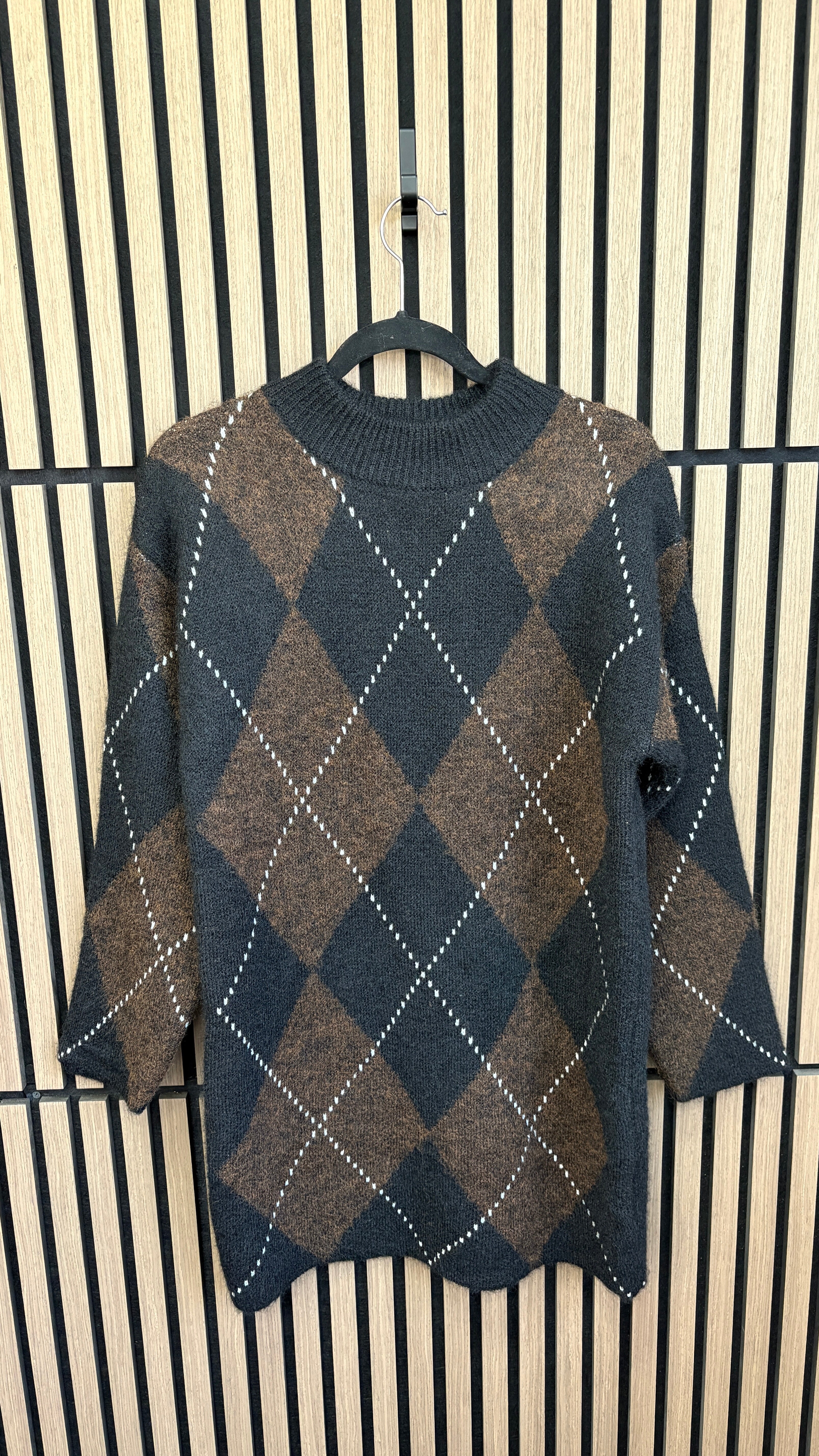 Glorie Argyle Print Jumper Dress