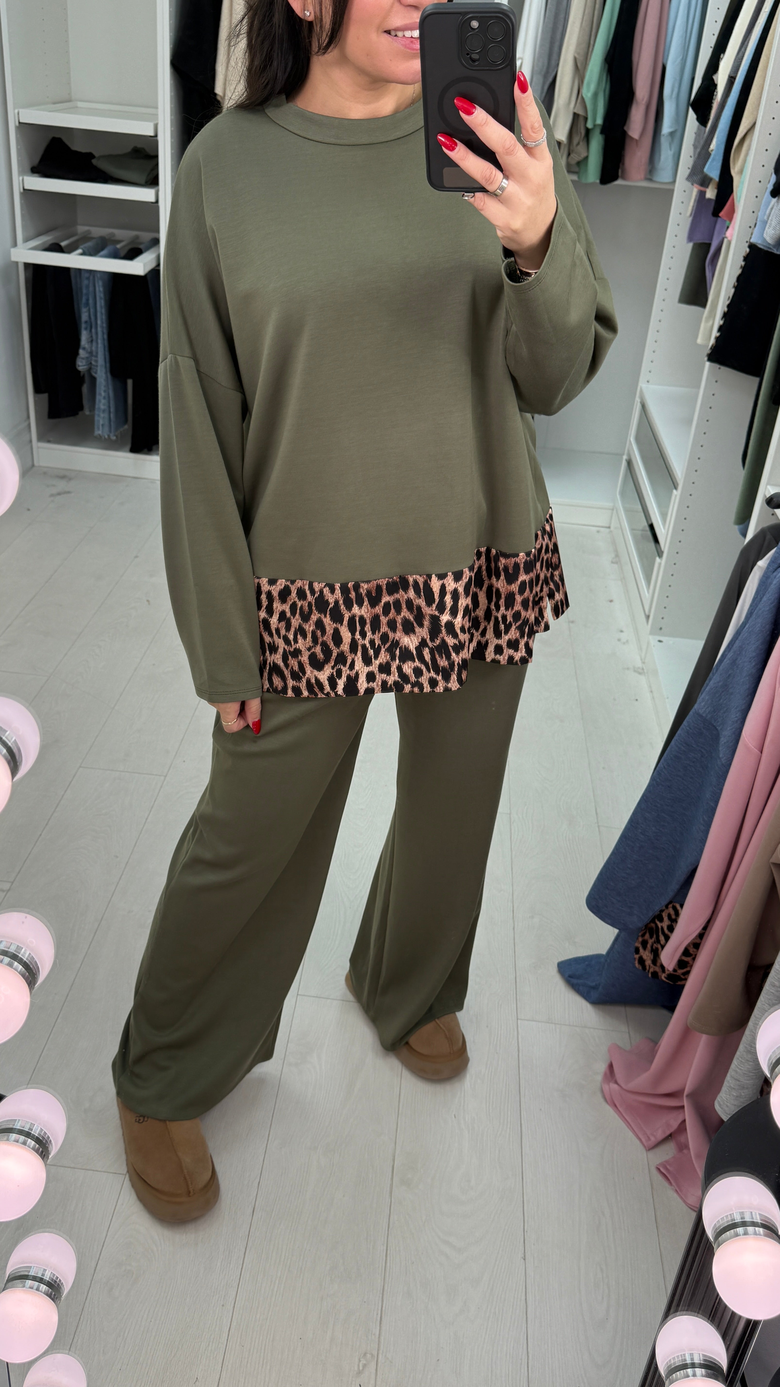Daniela Leopard Panel Oversized Loungewear Set